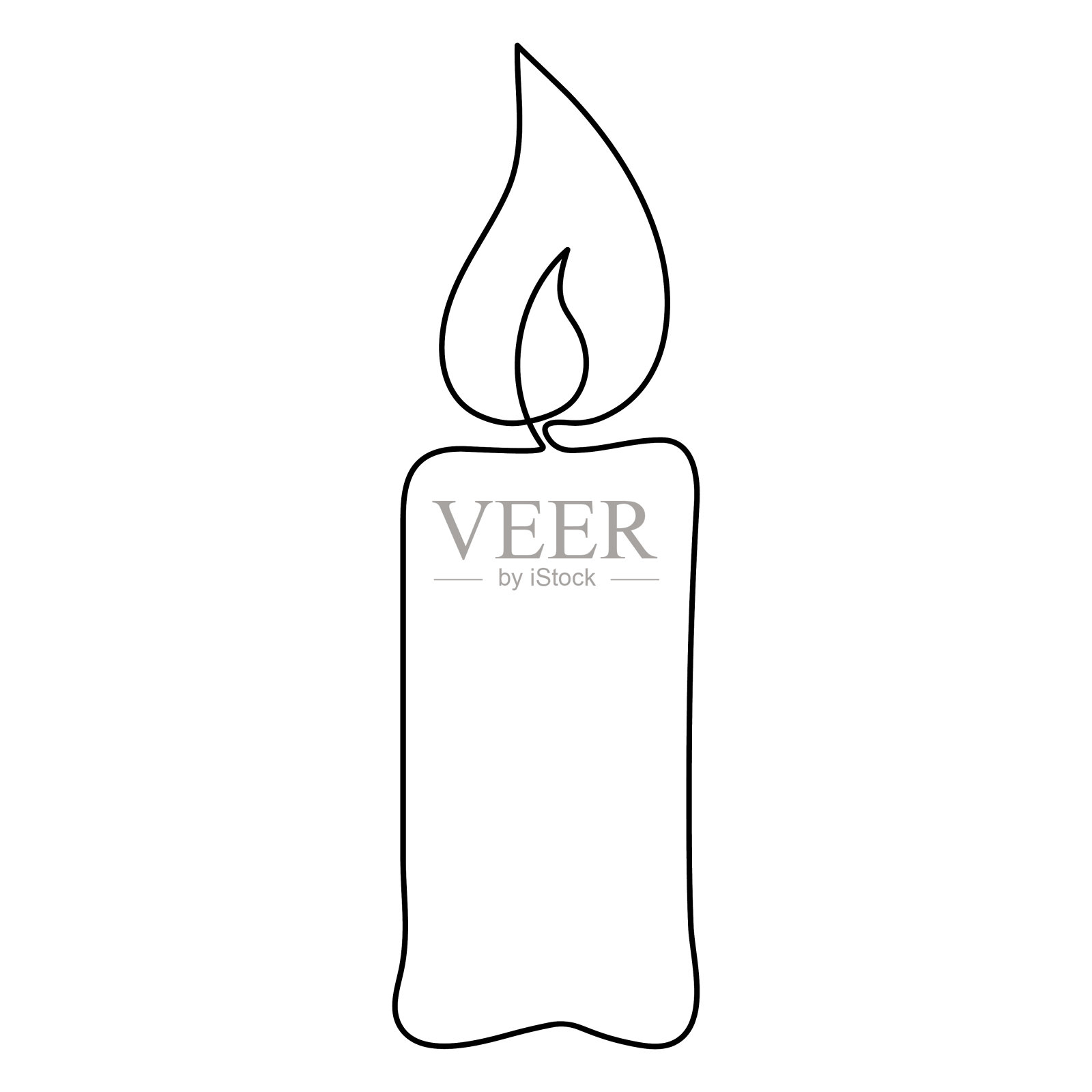 蜡烛灯连续一线绘画艺术。插画图片素材