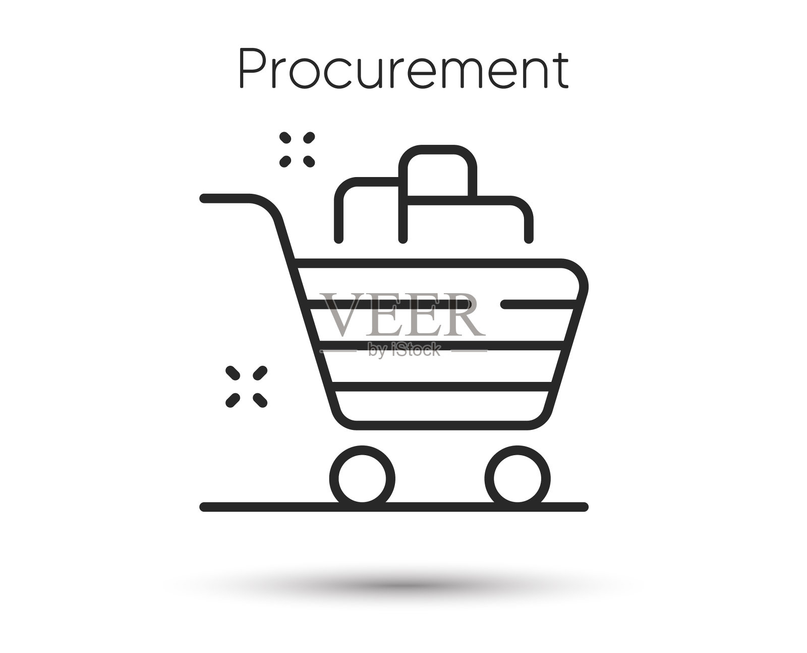 采购线图标电子商务购物车插画图片素材