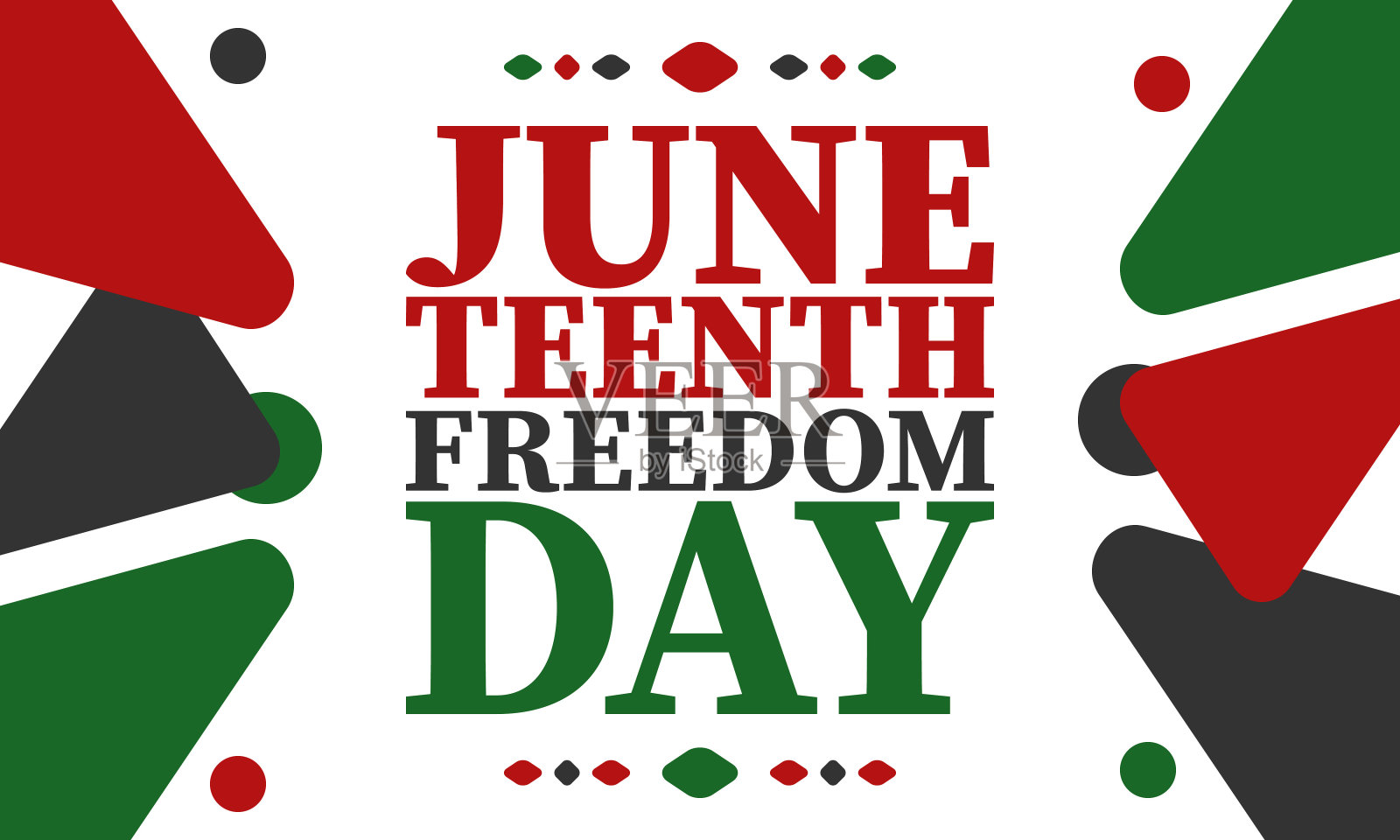 六月节。6月的自由和解放日。独立日。每年的非裔美国人节日，在6月19日庆祝。美国的历史和传统。矢量海报，插图和横幅插画图片素材