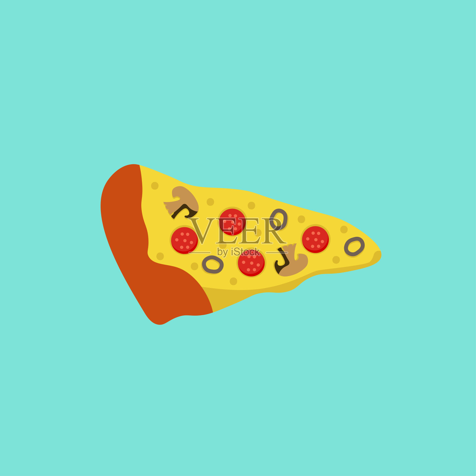 意大利香肠披萨插画图片素材