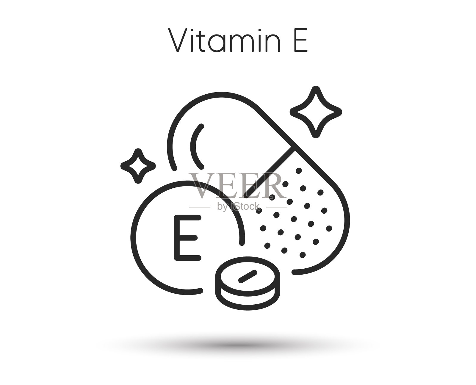 维生素e线图标脂溶性胶囊标志插画图片素材