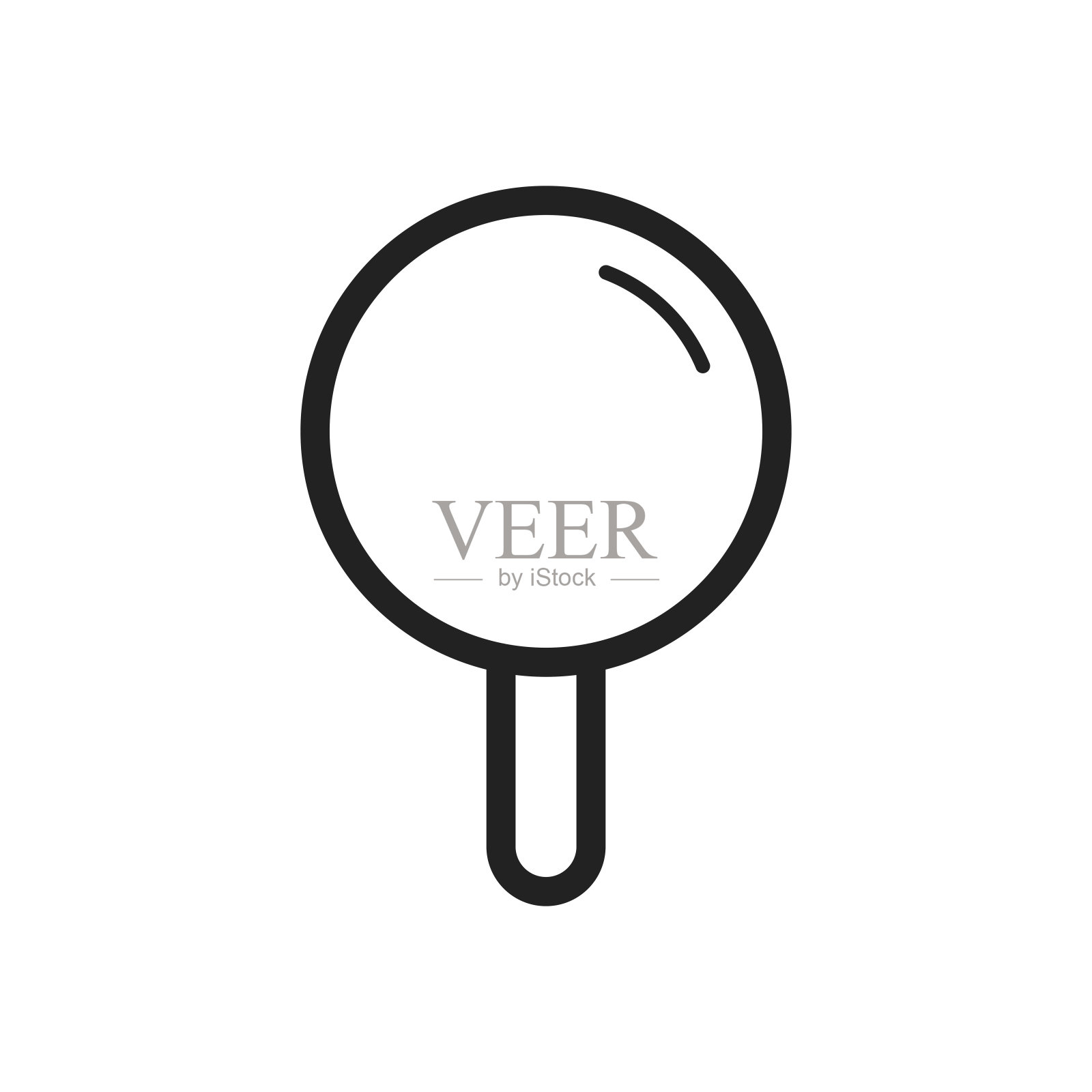 放大镜轮廓图标。向量。插画图片素材