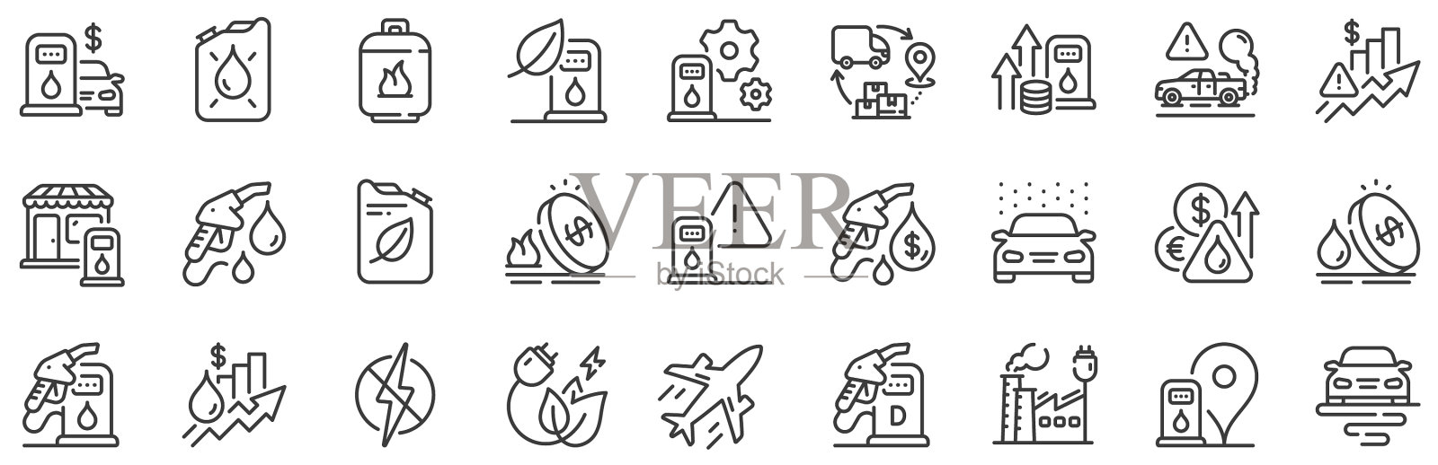 加油站线路图标汽油罐柴油图标素材