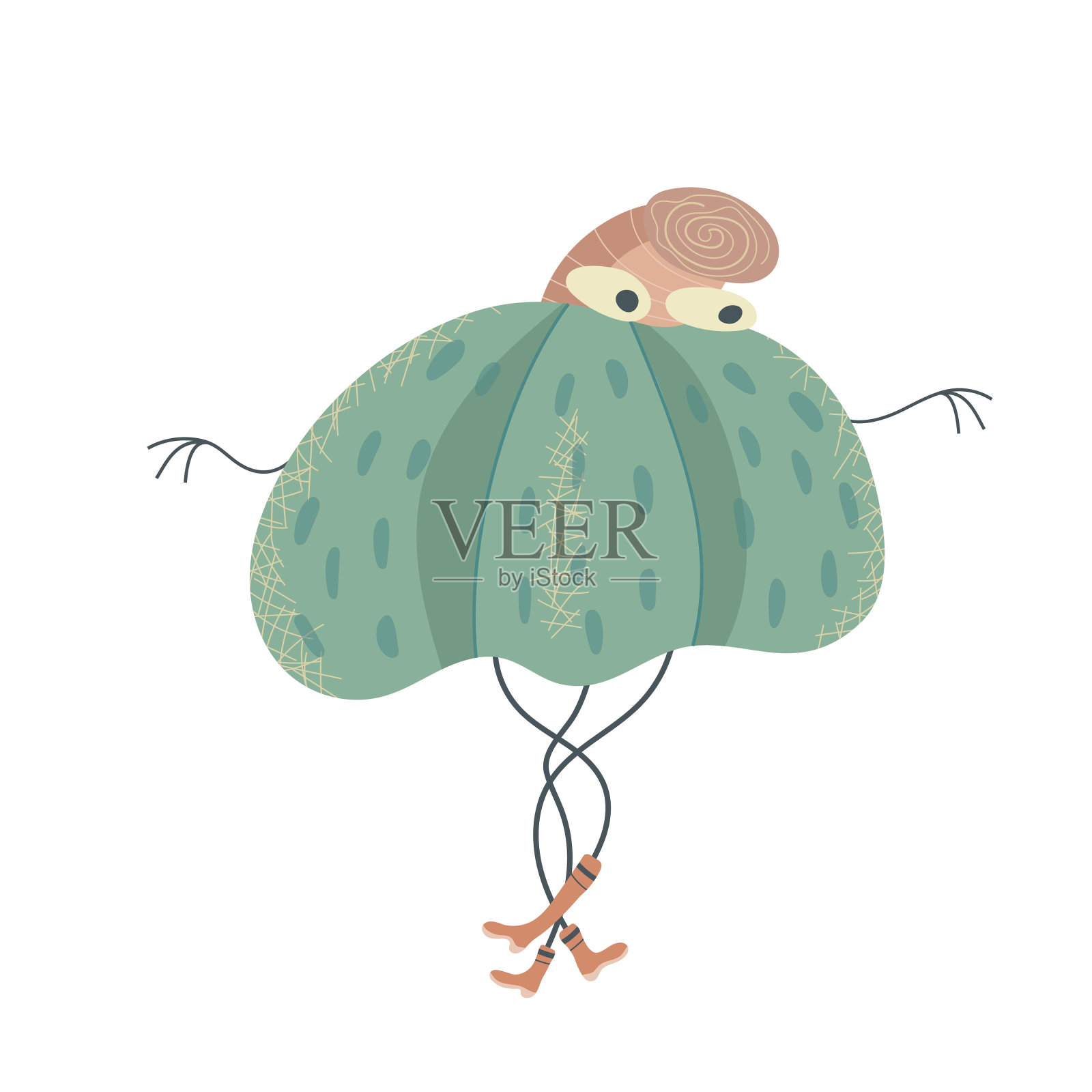 大蒜类蔬菜植物。欢快的跳舞蔬菜。矢量插图隔离在白色背景上插画图片素材