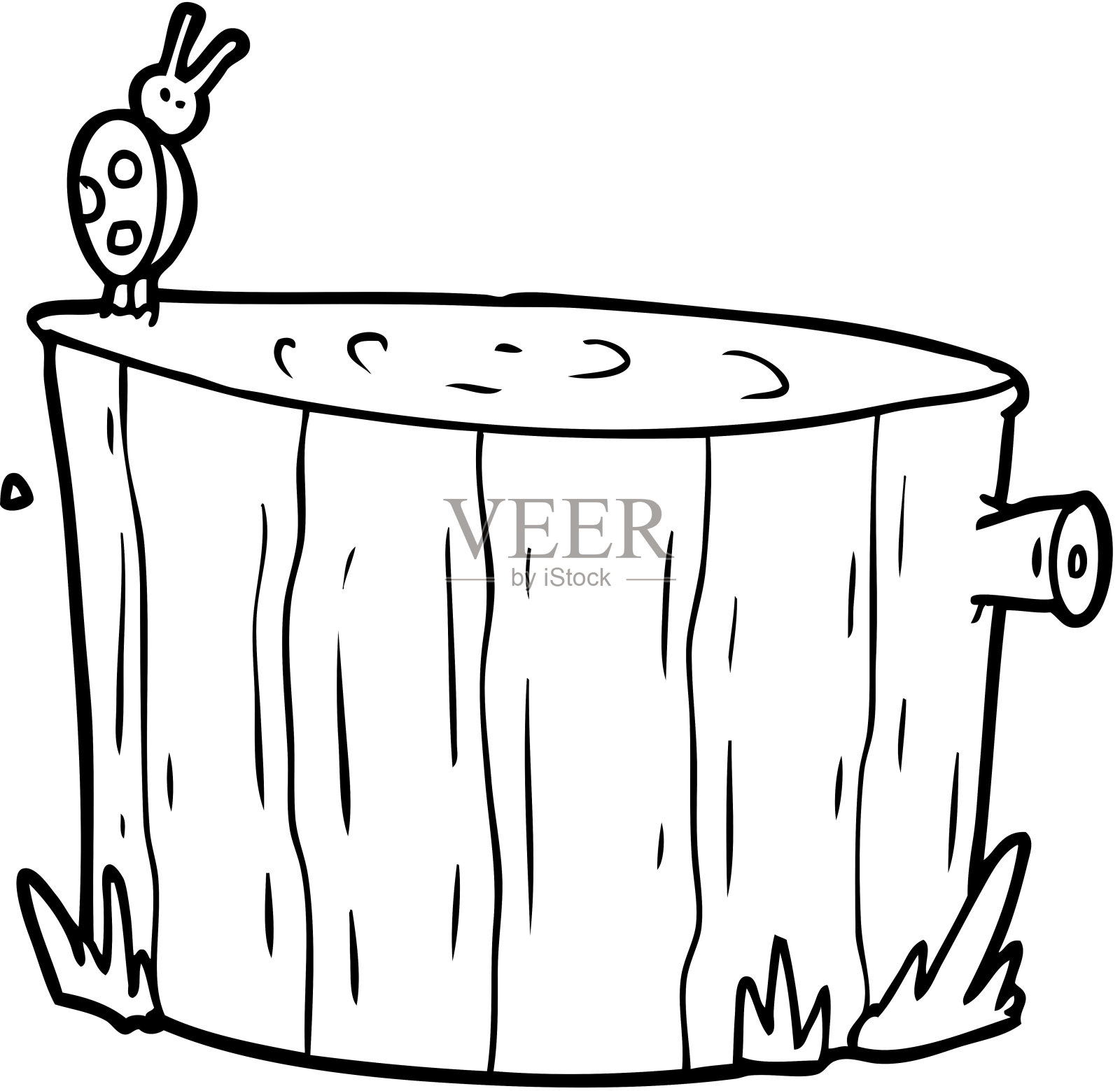 卡通树桩插画图片素材