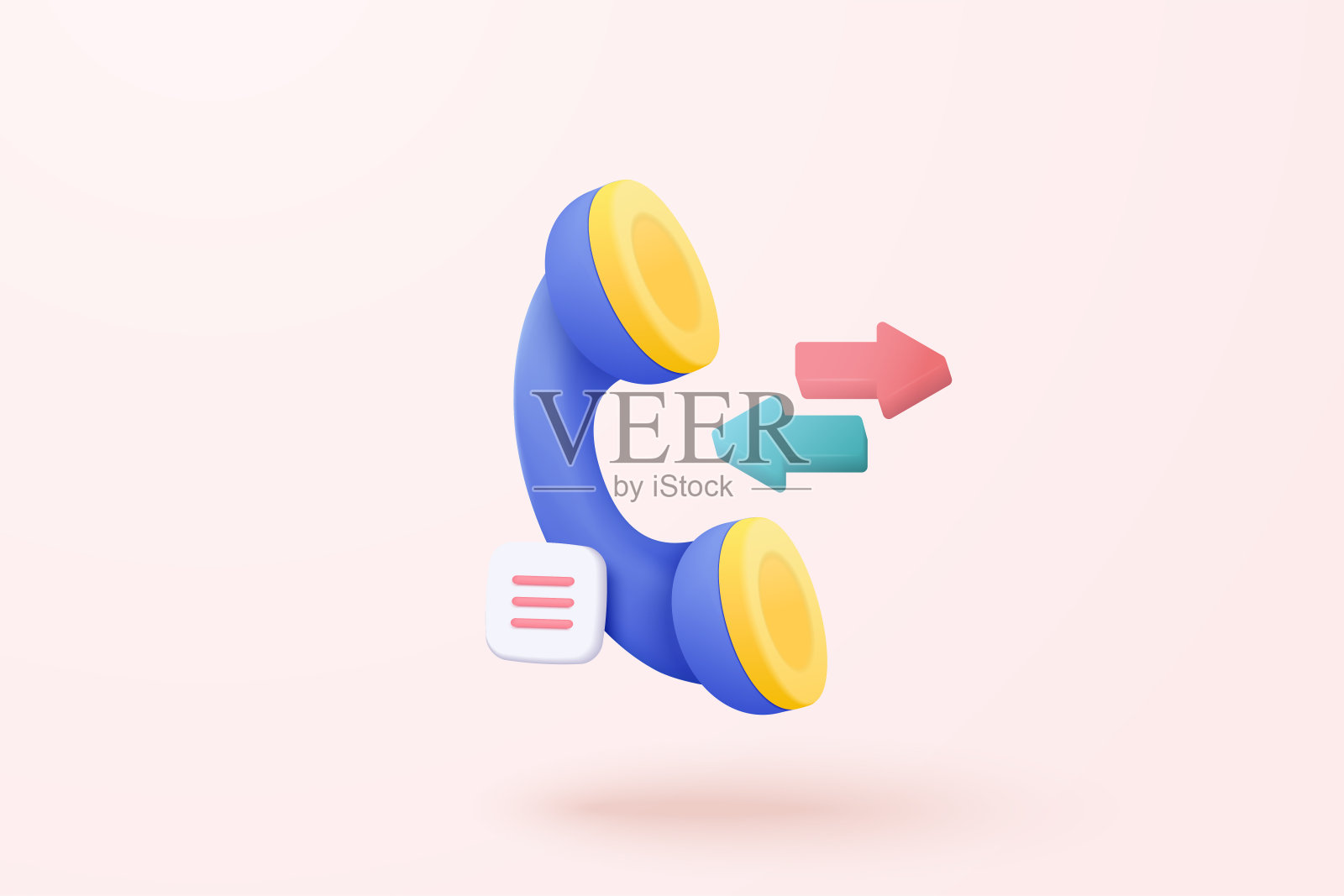 3d呼叫电话和泡泡通话。与服务支持热线通话，问号图标签名或询问常见问题解答，电话联系客户。三维呼叫中心矢量图标渲染图图标素材