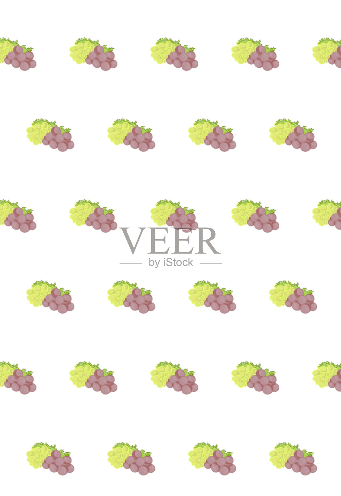 绿色和紫色葡萄的图案插画图片素材