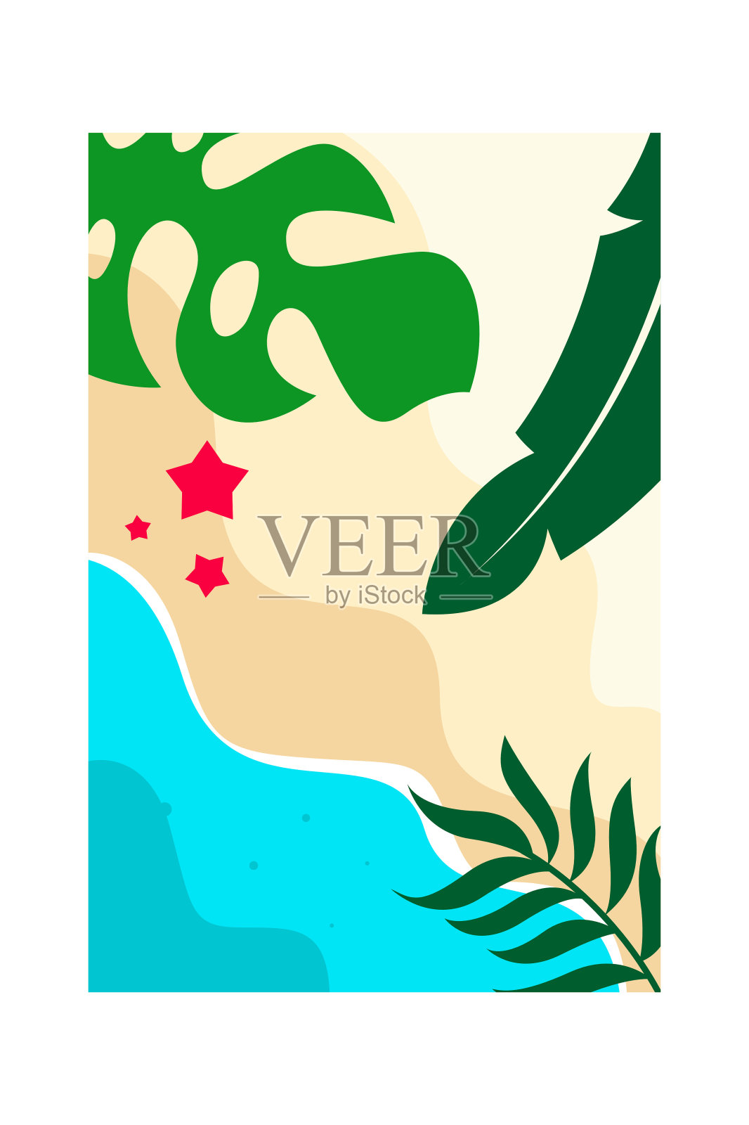 可打印的夏季墙面装饰海报插画图片素材