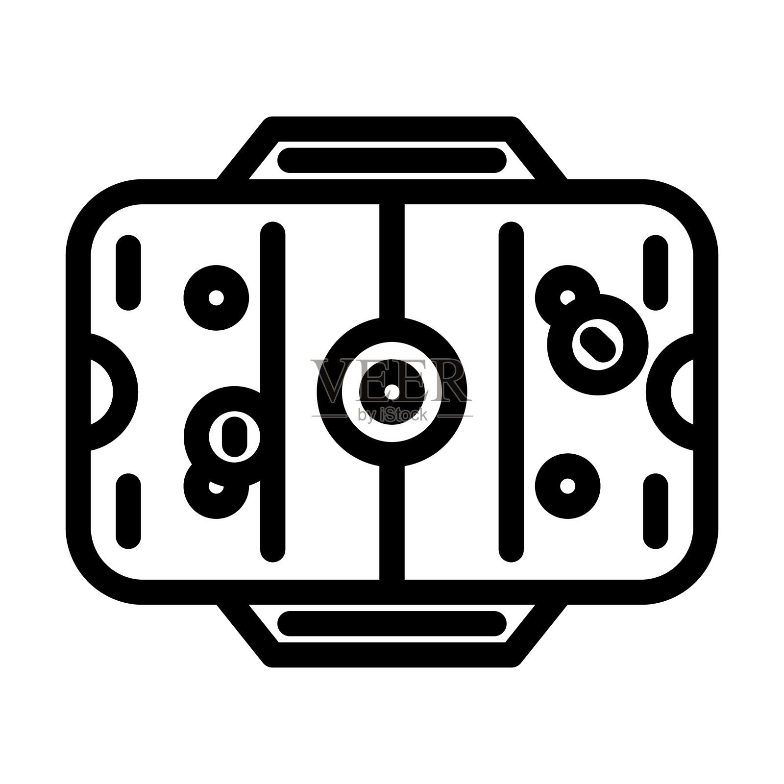 桌曲棍球板线图标矢量插图插画图片素材