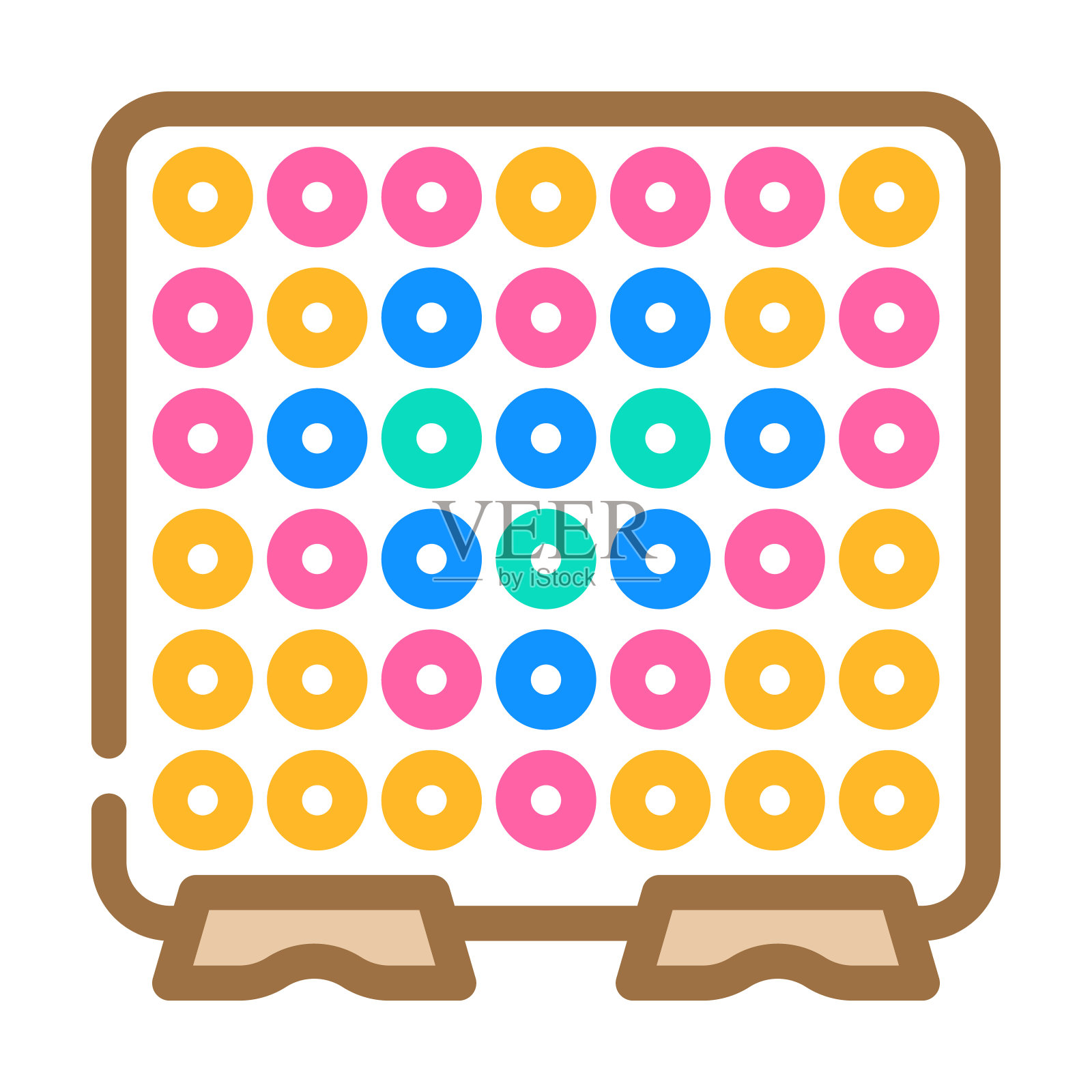 钉板儿童卧室颜色图标矢量插图插画图片素材