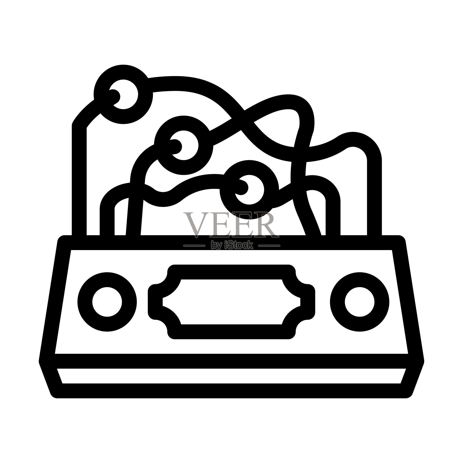 婴儿蹒跚学步的玩具线图标矢量插图插画图片素材