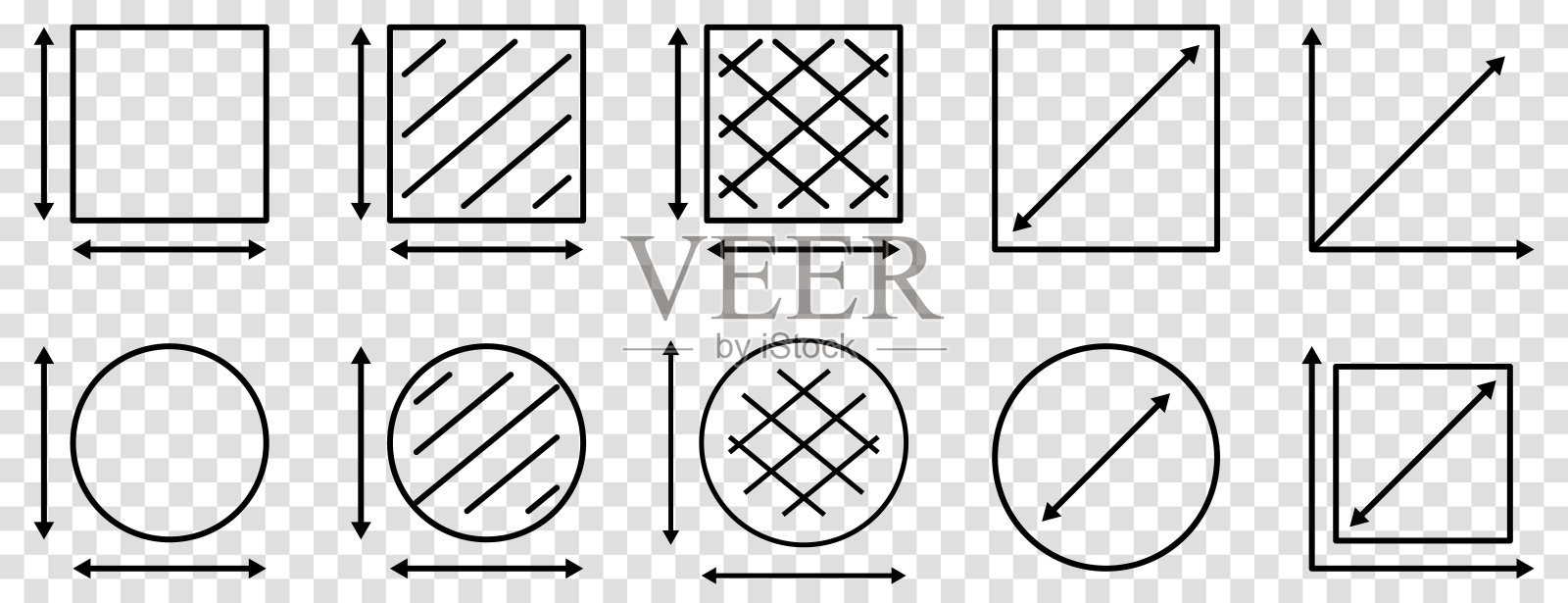 一组维度轮廓图标图标素材