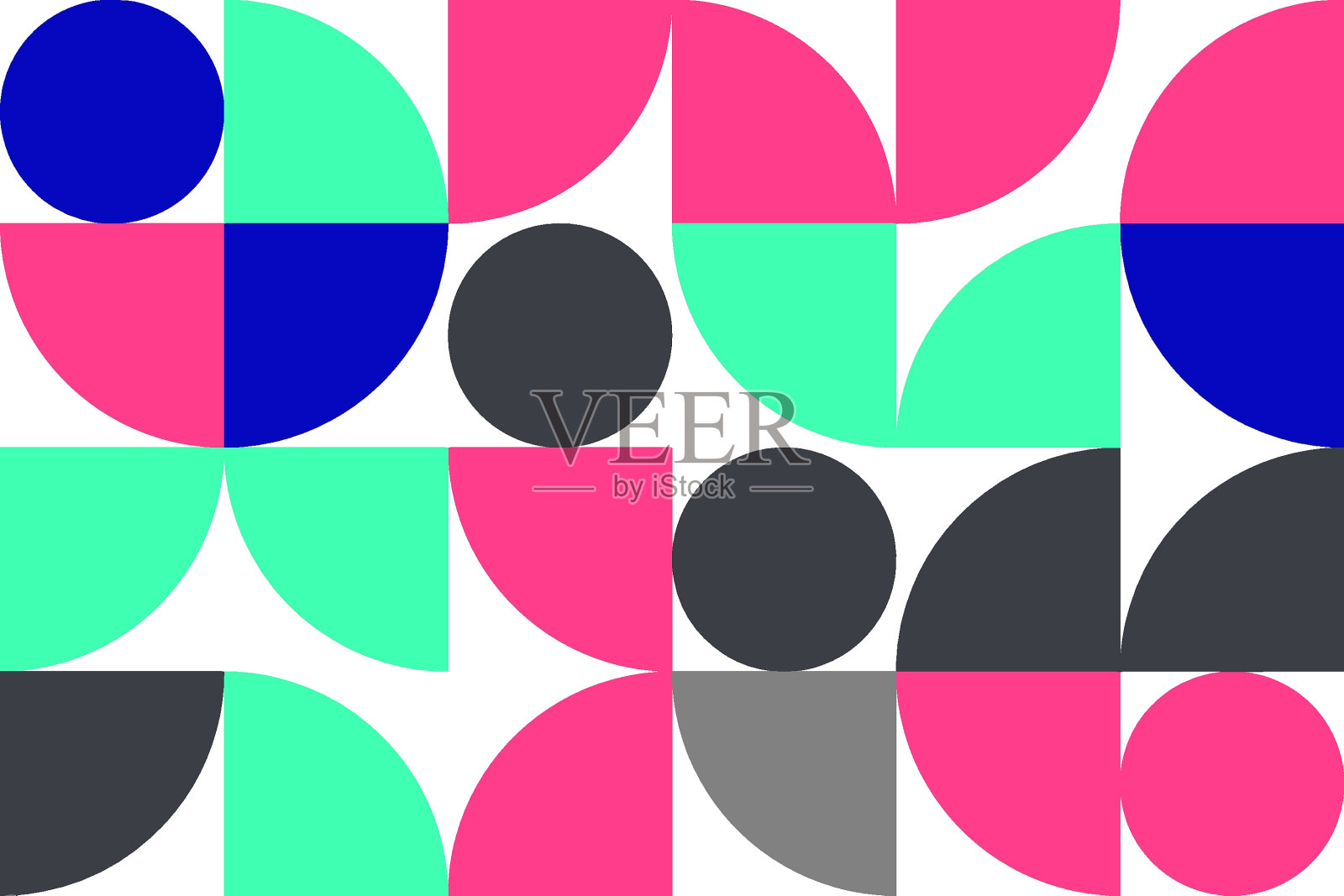 包豪斯抽象几何图案背景。现代艺术图案。抽象矢量图案设计的网页横幅，封面，包装，业务演示，品牌，壁画插画图片素材