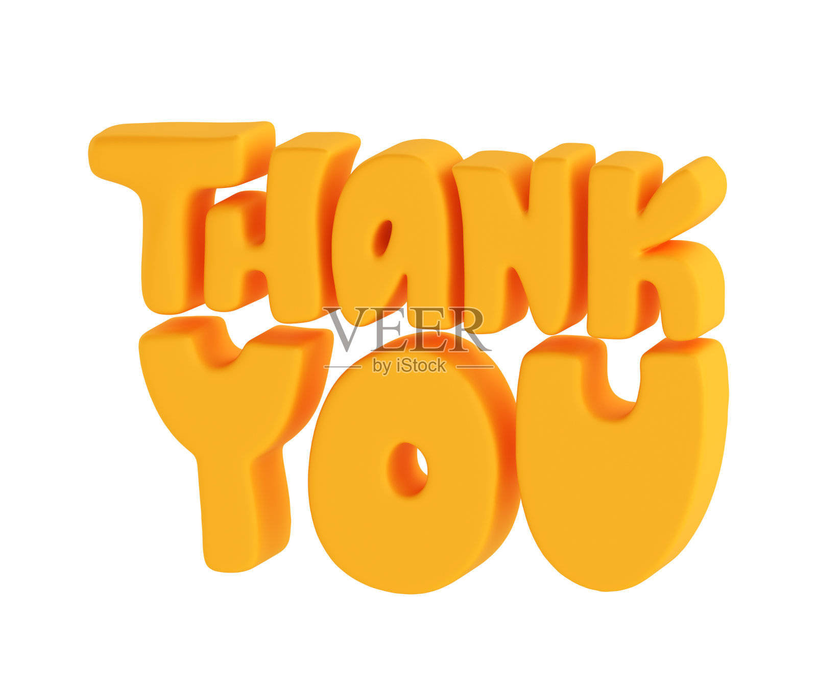 感谢橙色字母3d文字图标手绘，感恩节可爱插图孤立透明png背景照片摄影图片