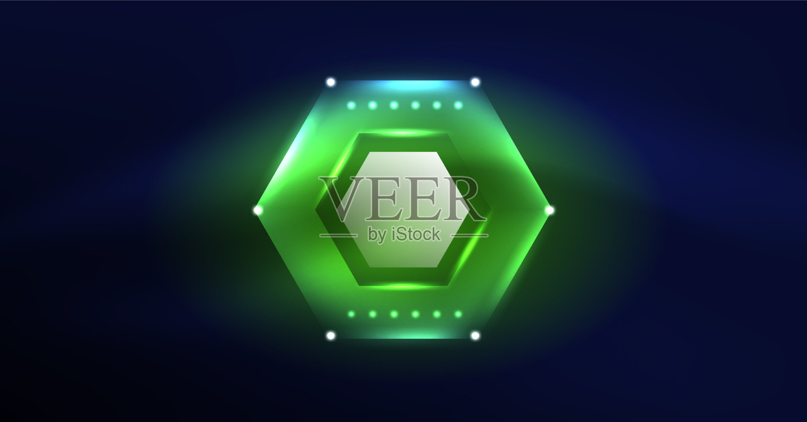 抽象背景霓虹灯六边形插画图片素材