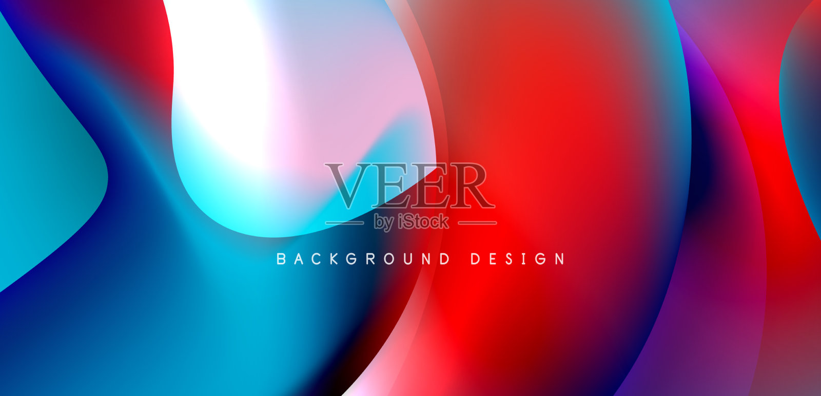 美丽的液体形状与流体的颜色抽象插画图片素材