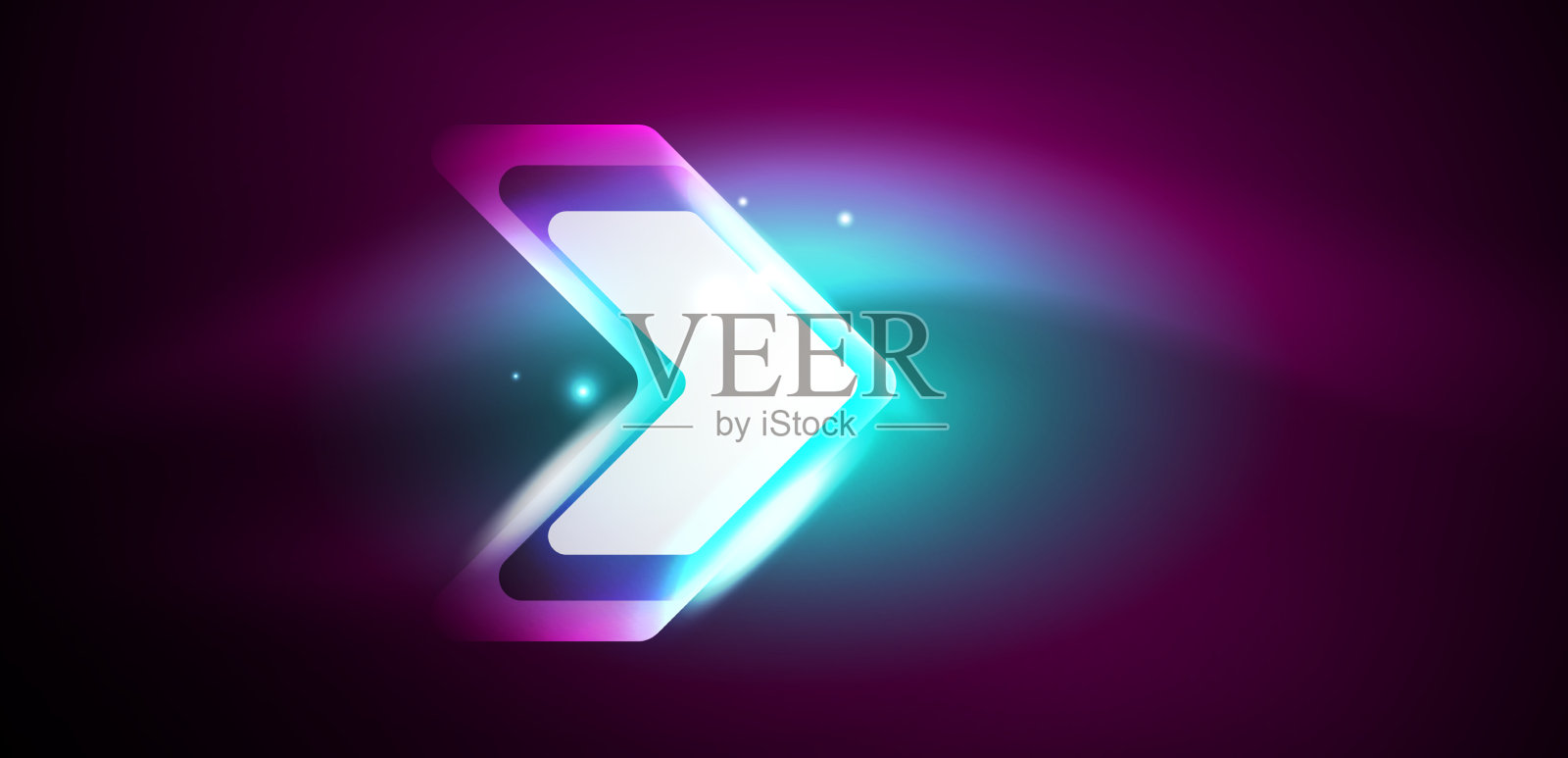 霓虹灯发光的高科技线条和箭头插画图片素材