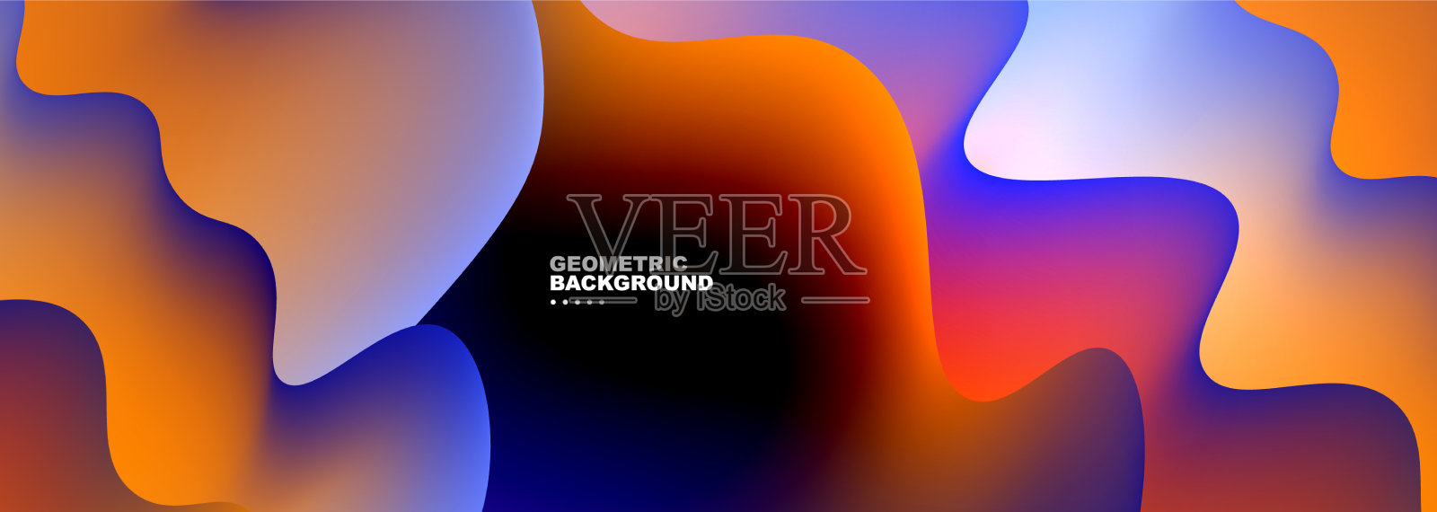 波浪与液体色彩动态抽象插画图片素材