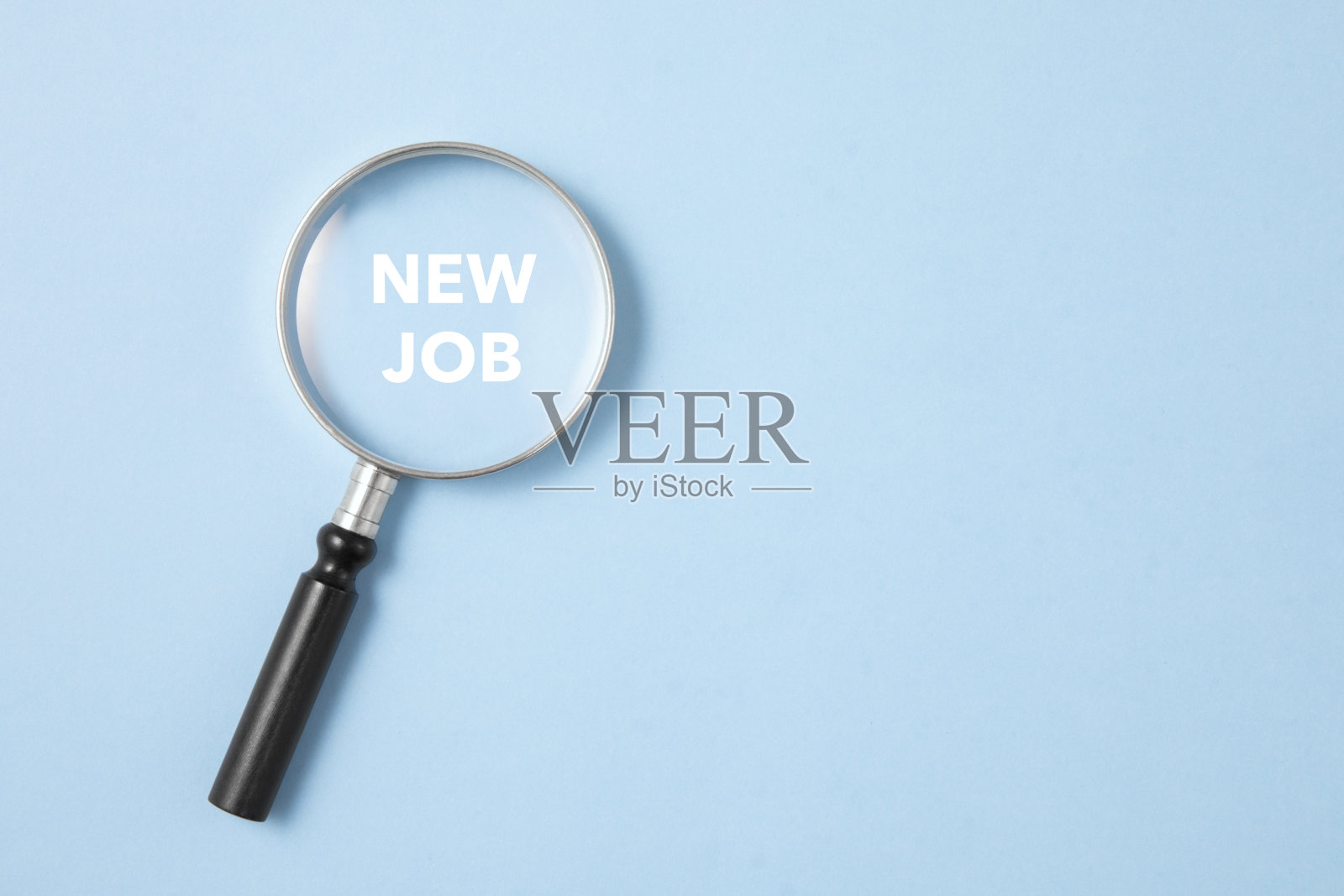 新工作词放大镜照片摄影图片