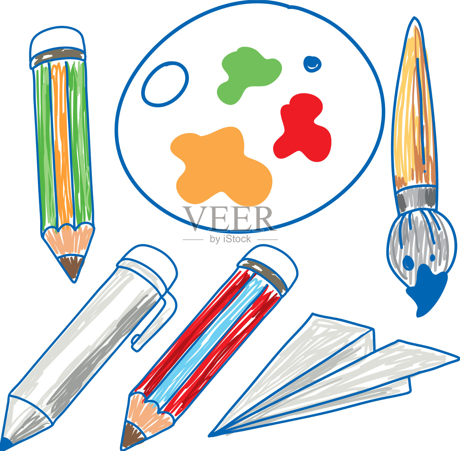 绘画工具套装设计元素图片