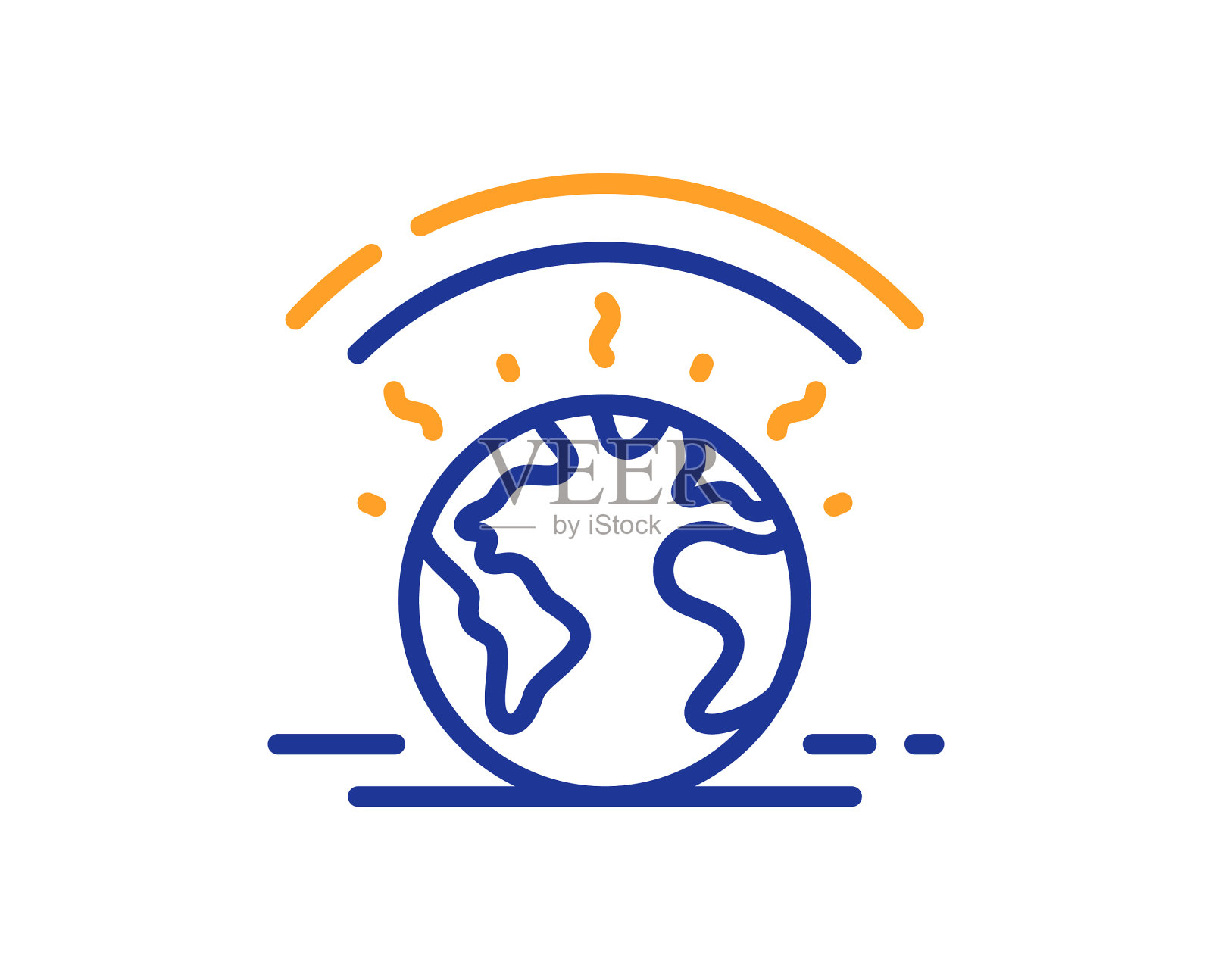 温室线图标暖化效果标志插画图片素材