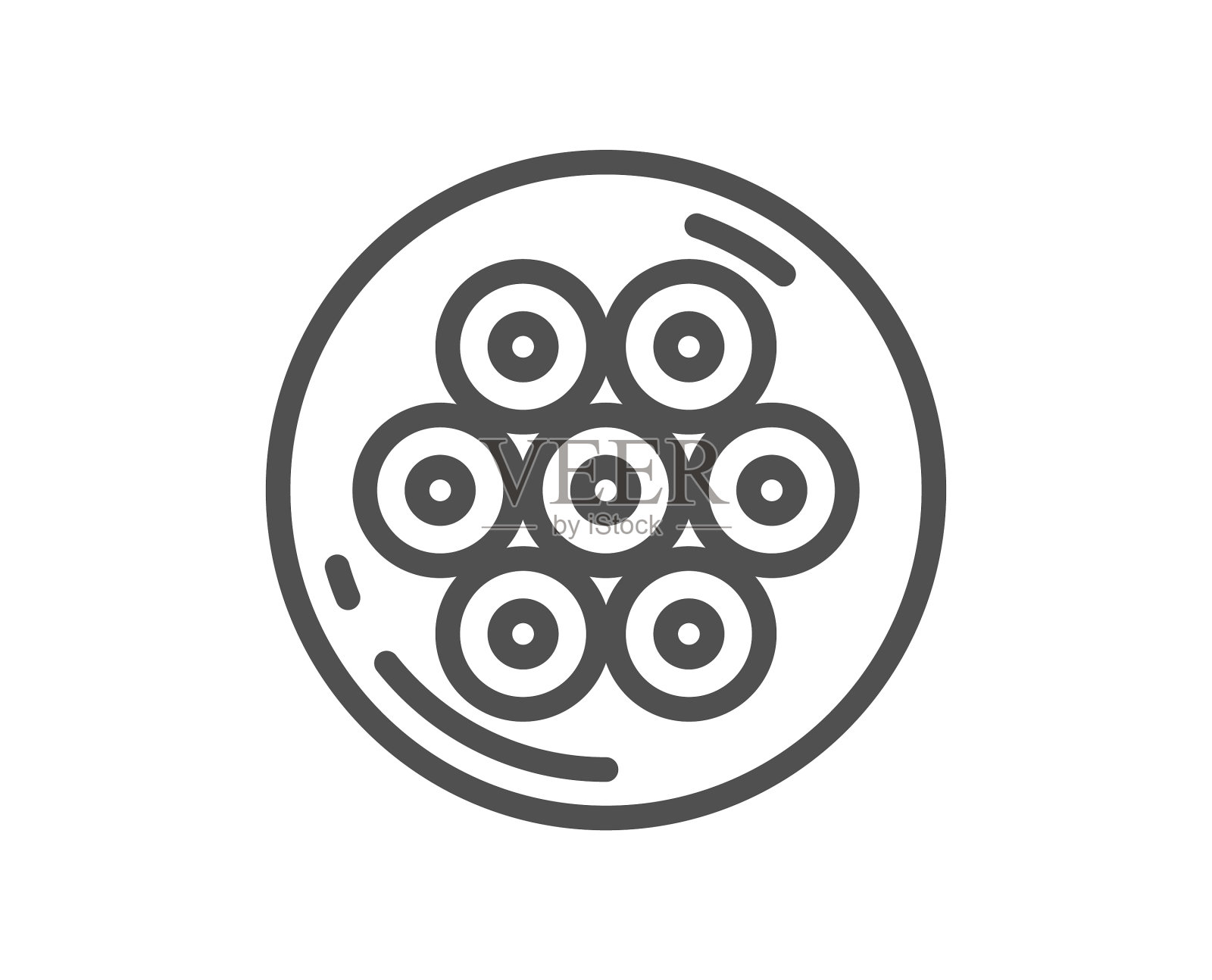 电缆剖面线图标光纤标志设计元素图片