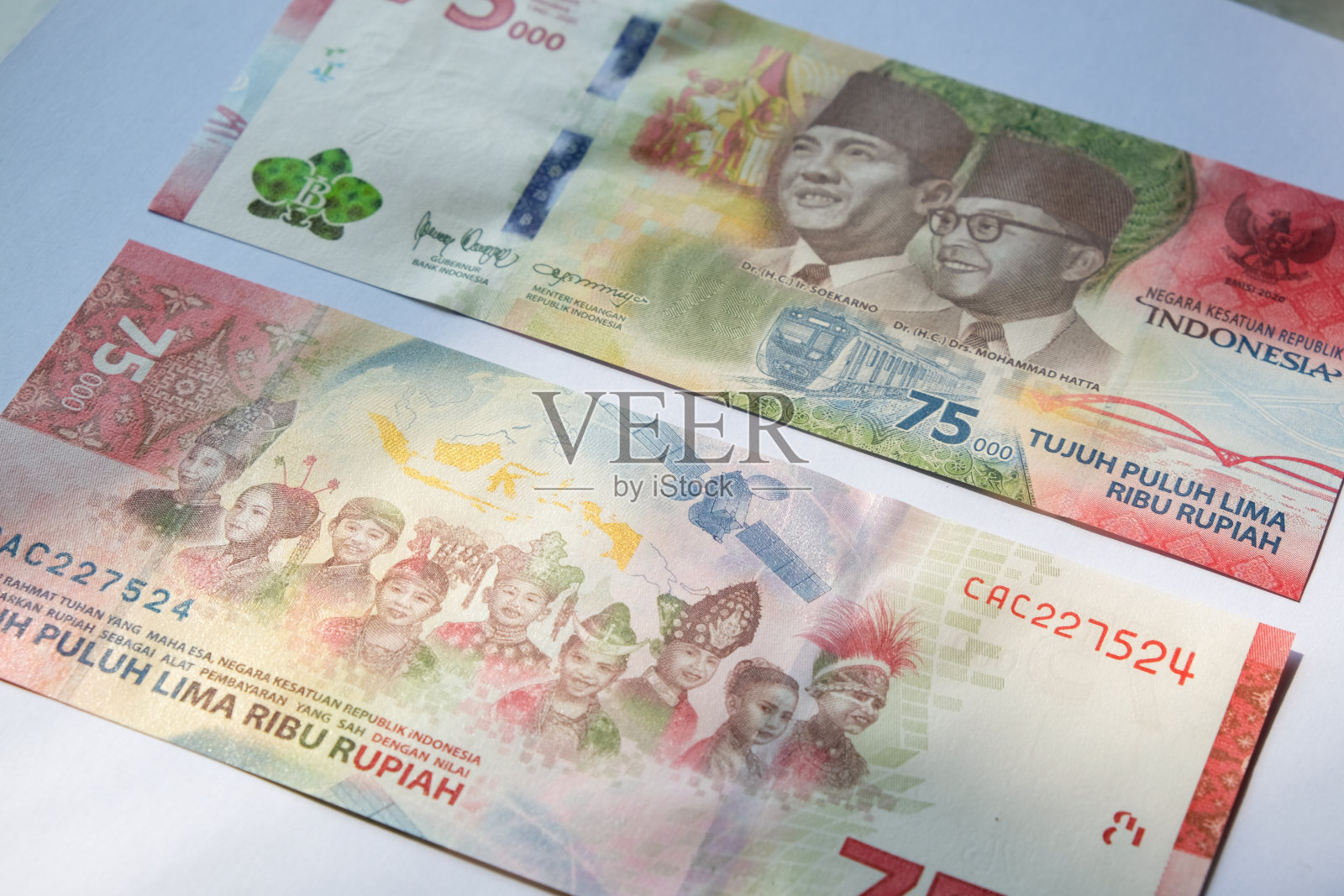 Rupiah钞票。照片摄影图片