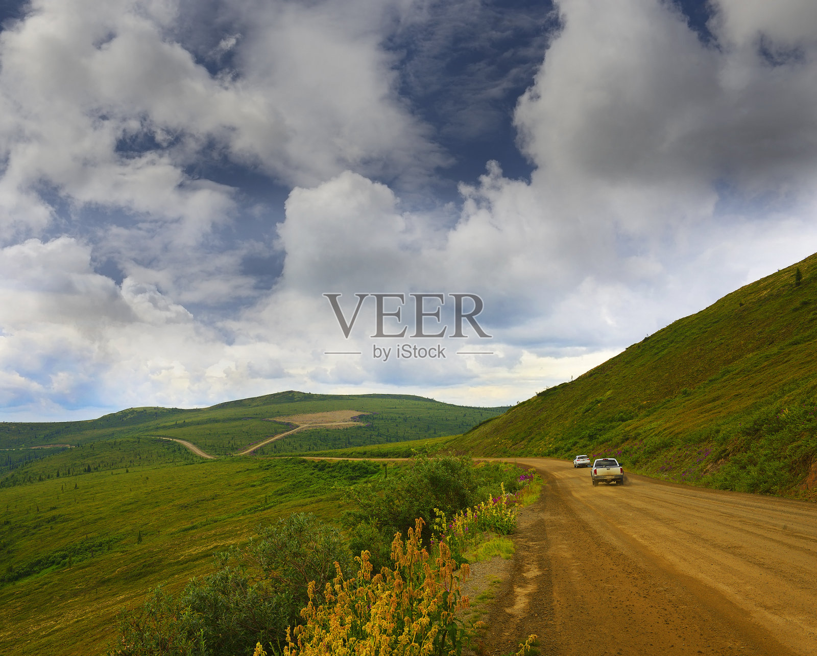 “世界之巅”高速公路，阿拉斯加和育空地区照片摄影图片