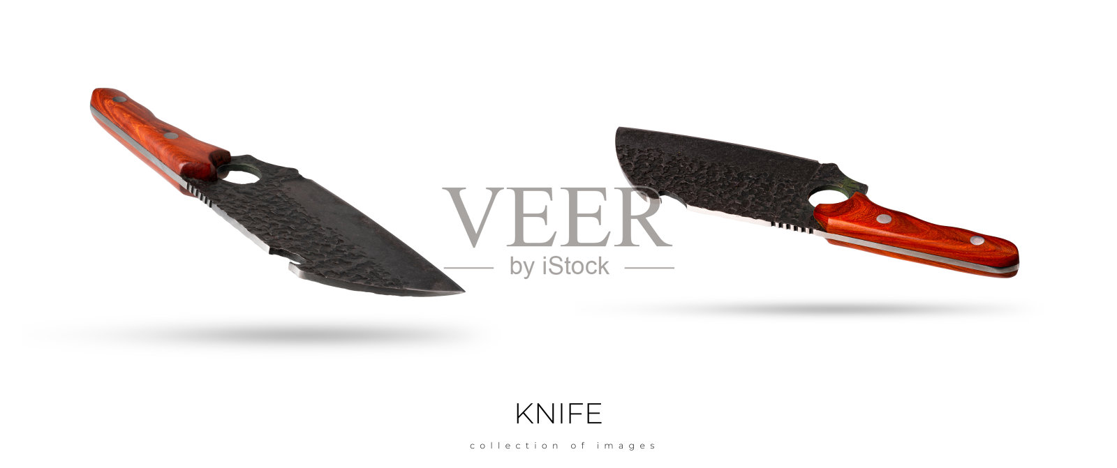 大屠夫厨师刀孤立在白色背景。照片摄影图片