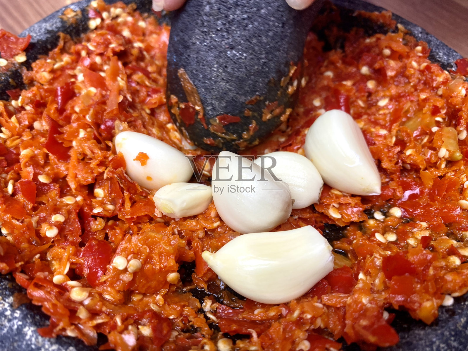 印尼大蒜参巴照片摄影图片