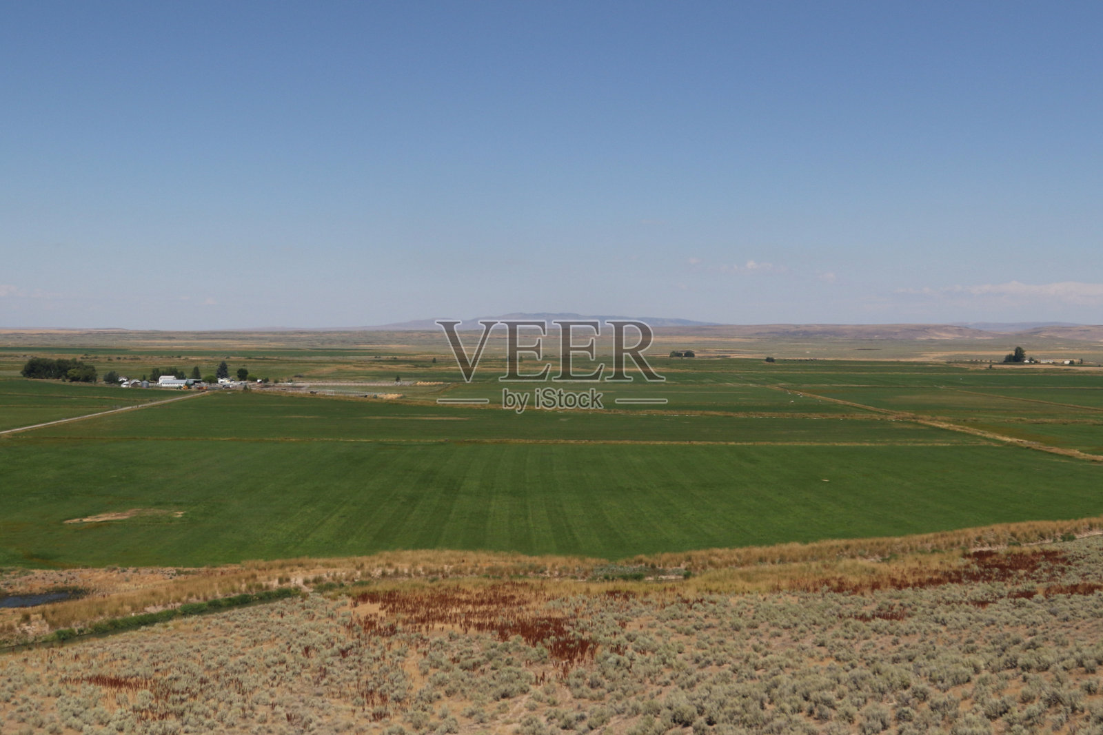 俄勒冈州约旦河谷的灌溉农田照片摄影图片