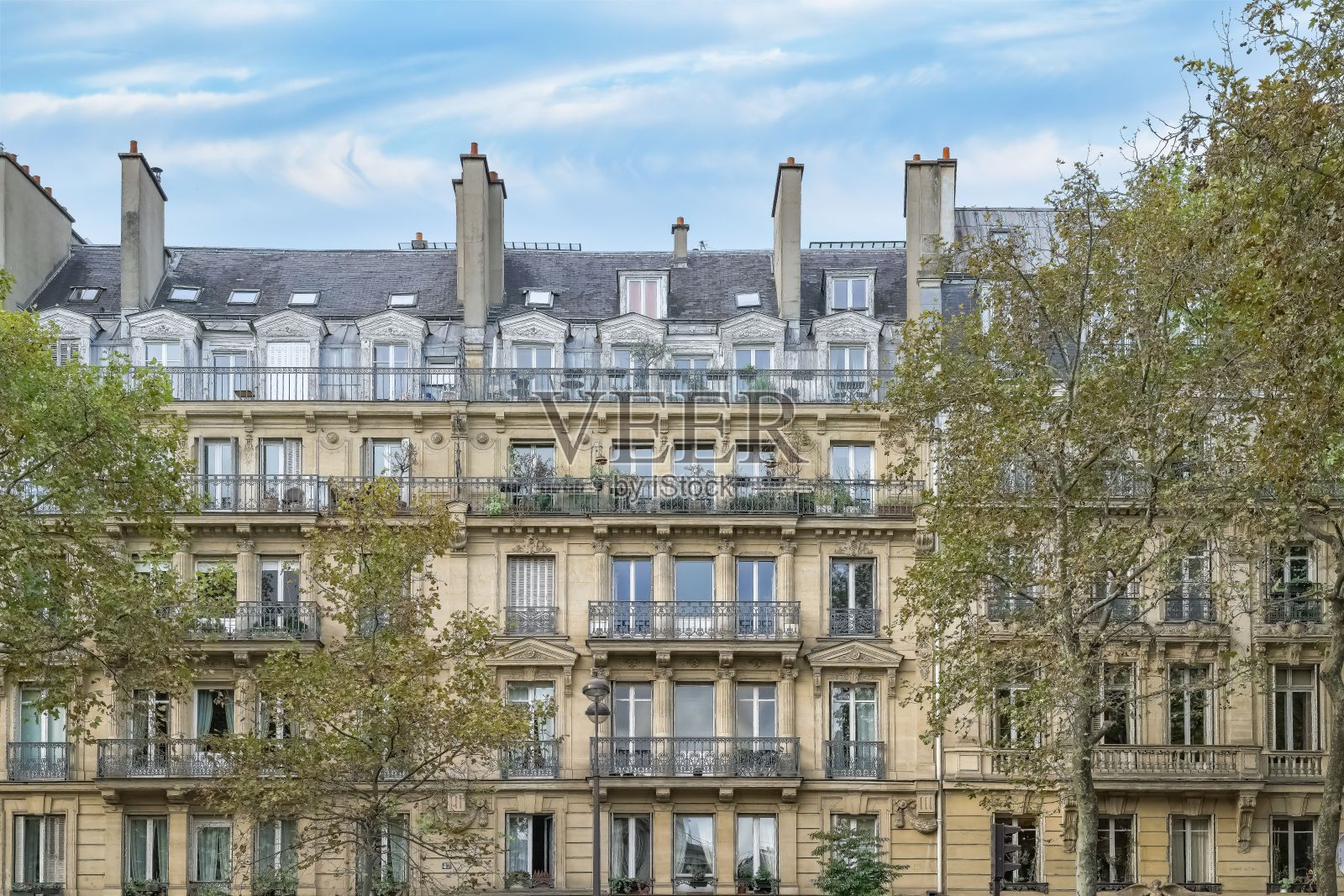 巴黎，典型的立面，建筑照片摄影图片