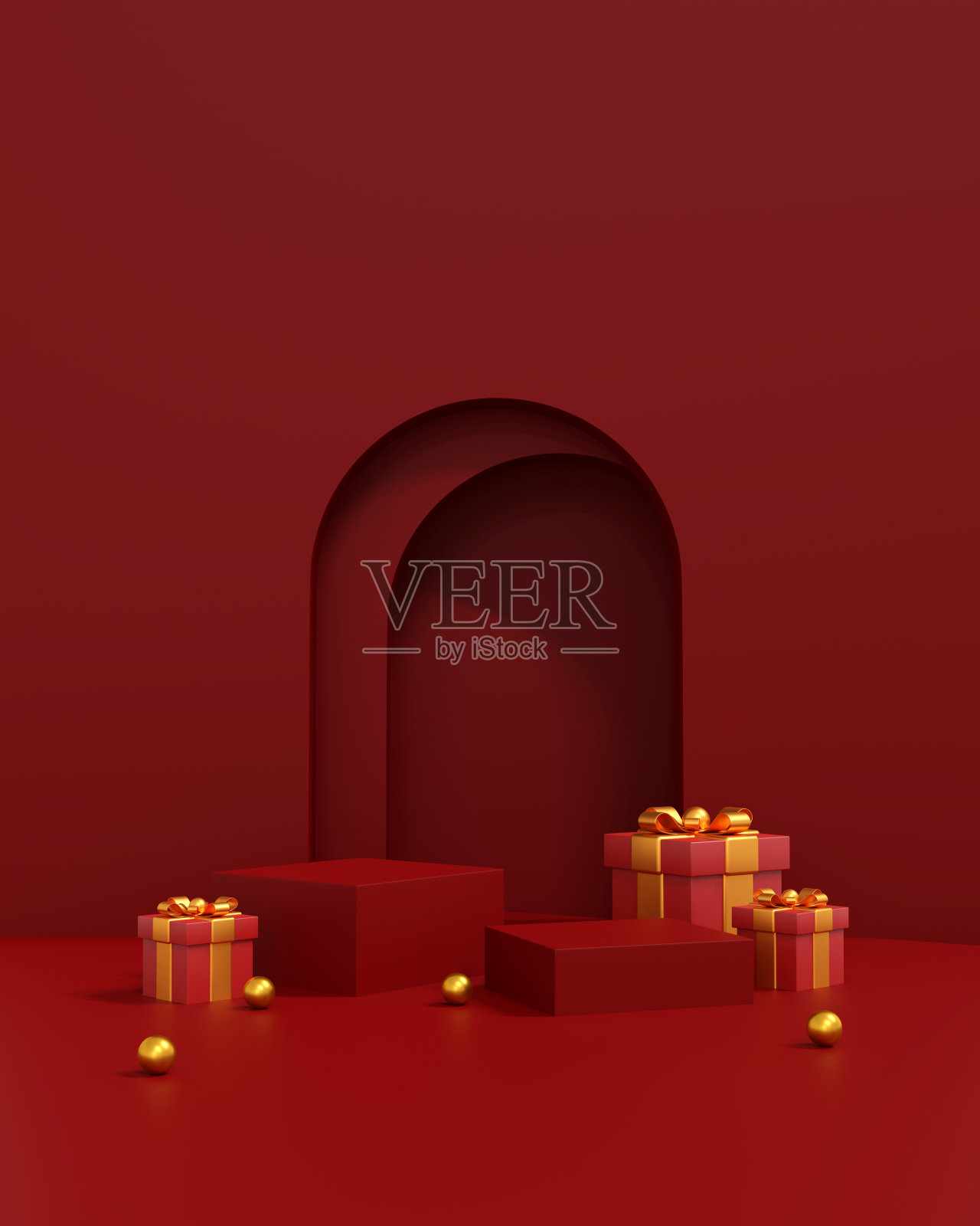 红色的讲台上最小的舞台与甜蜜的红色平台。展示化妆品和饮料产品。舞台夏季基座上的现代3d工作室红色平台照片摄影图片