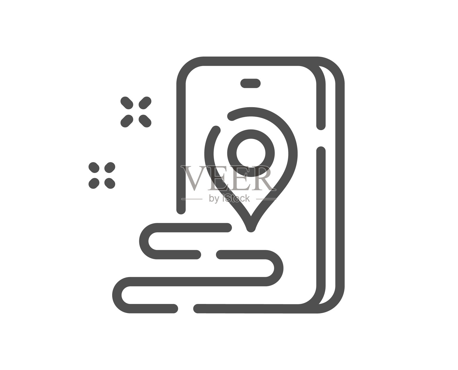 放置线路图标电话地图引脚标志插画图片素材