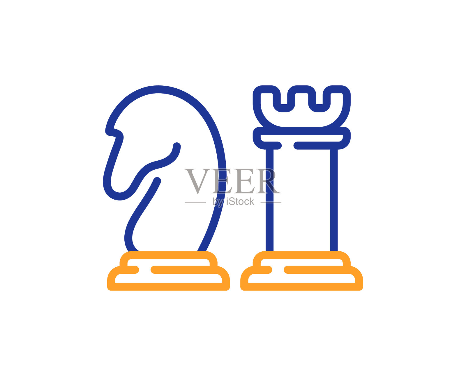 棋行图标商业战略标志插画图片素材