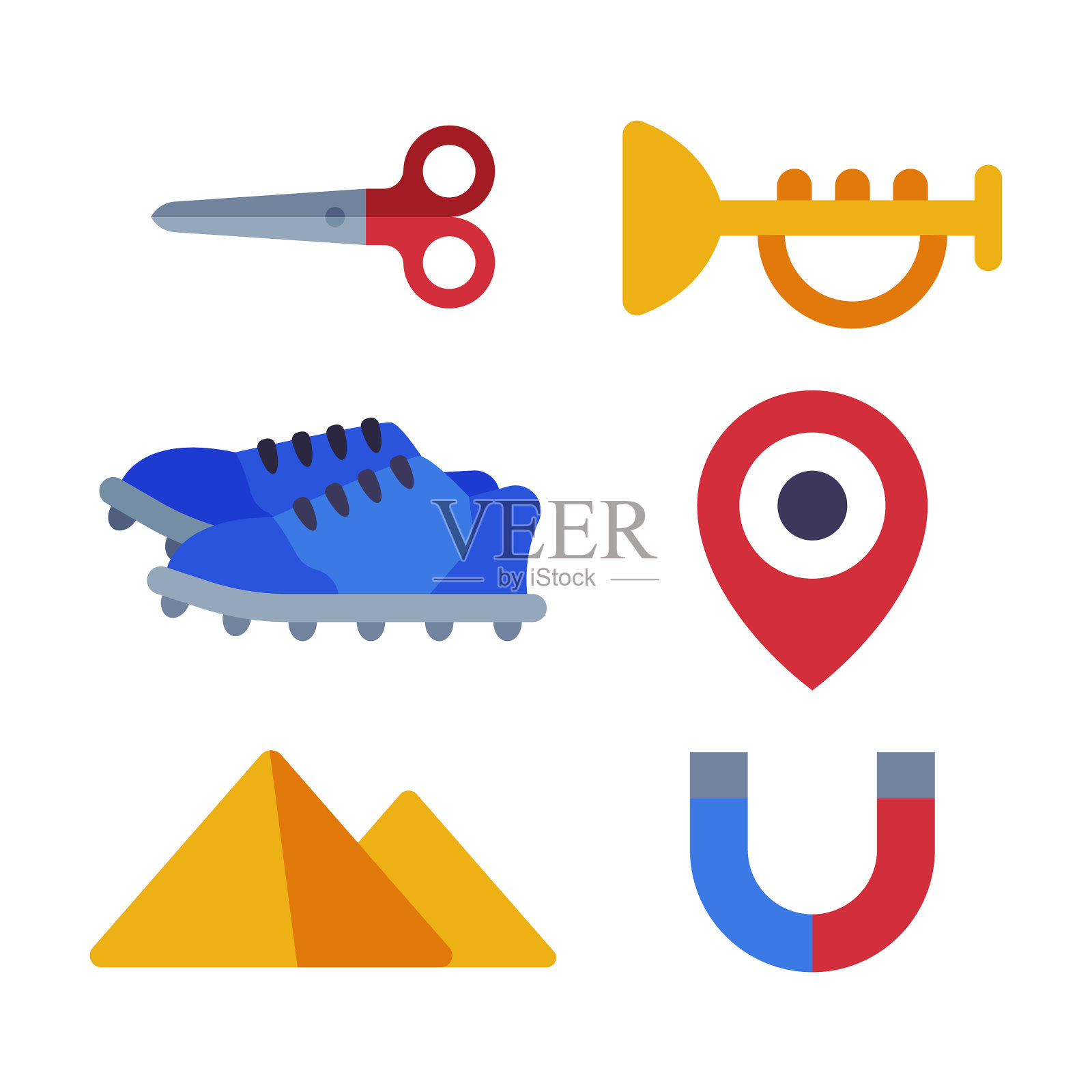 学校教育对象用剪刀小号插画图片素材