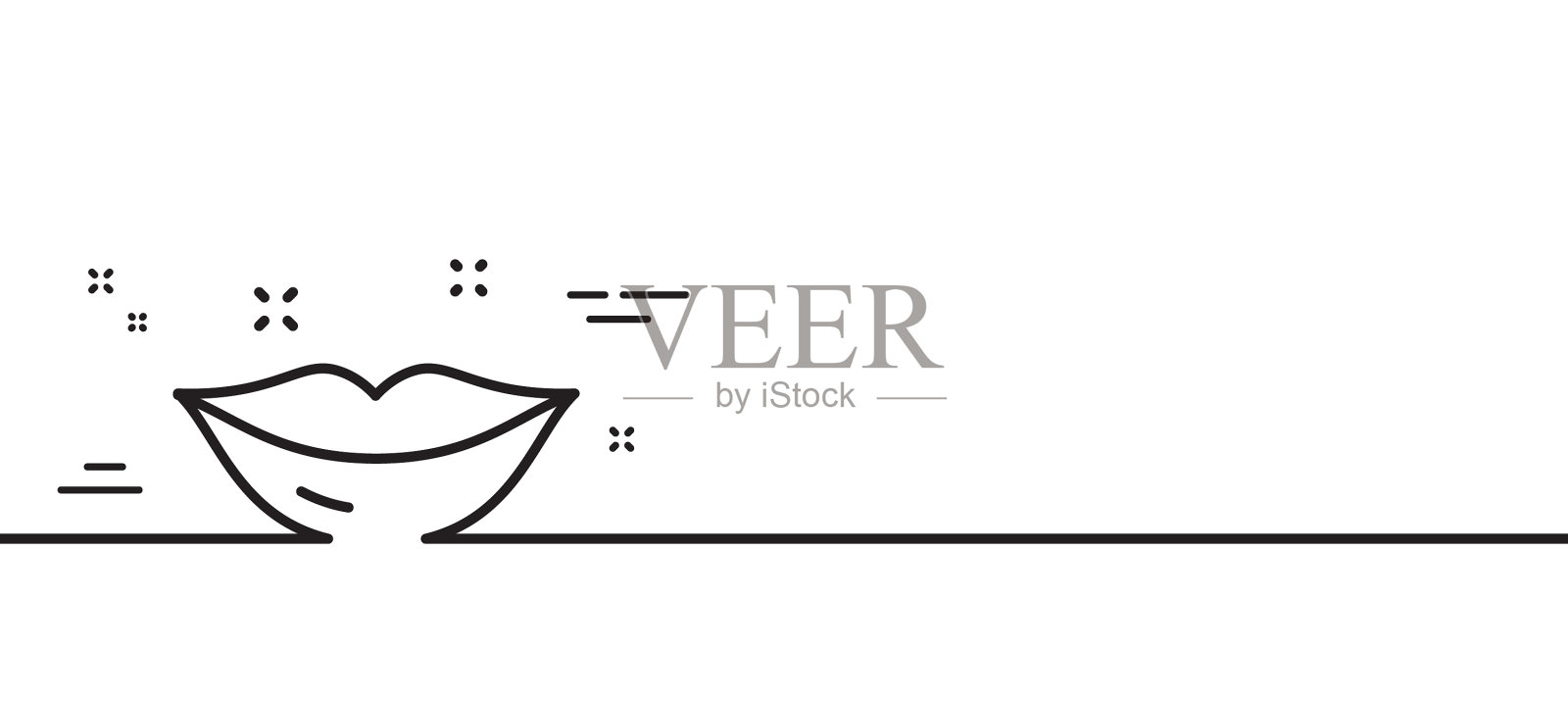 唇线图标女人亲吻标志插画图片素材