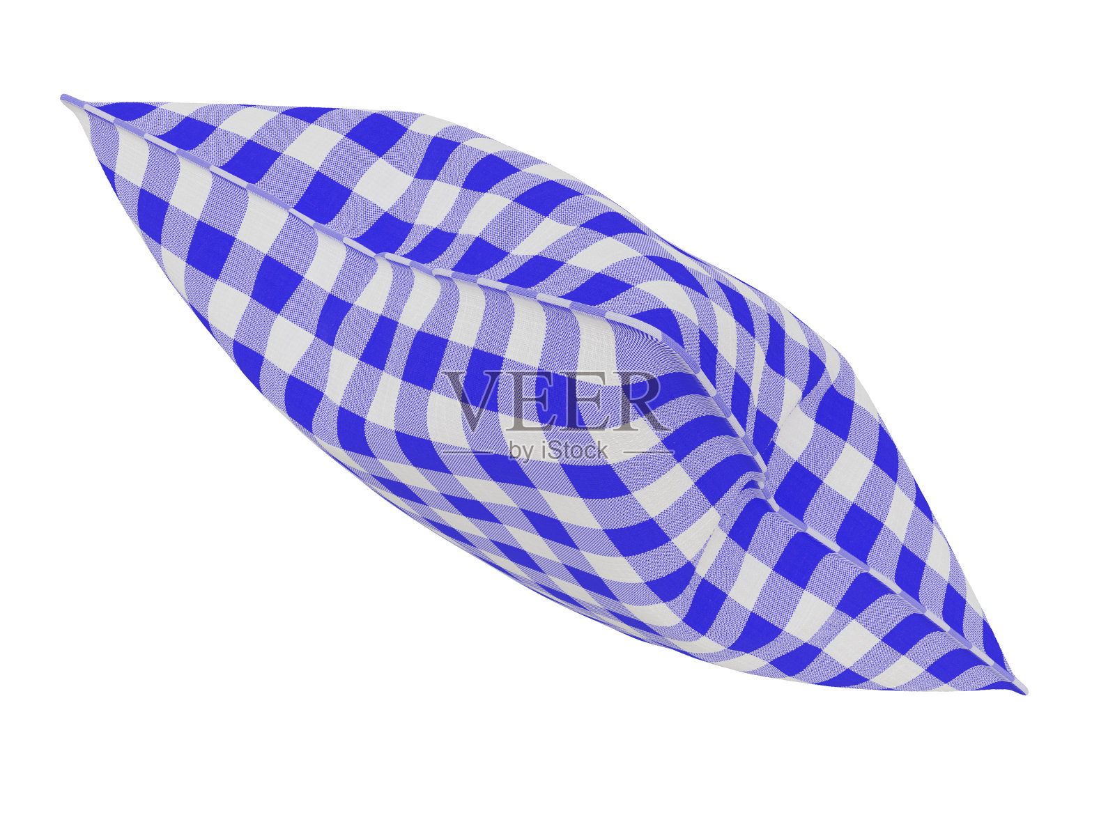 方格逼真枕头。三维渲染照片摄影图片