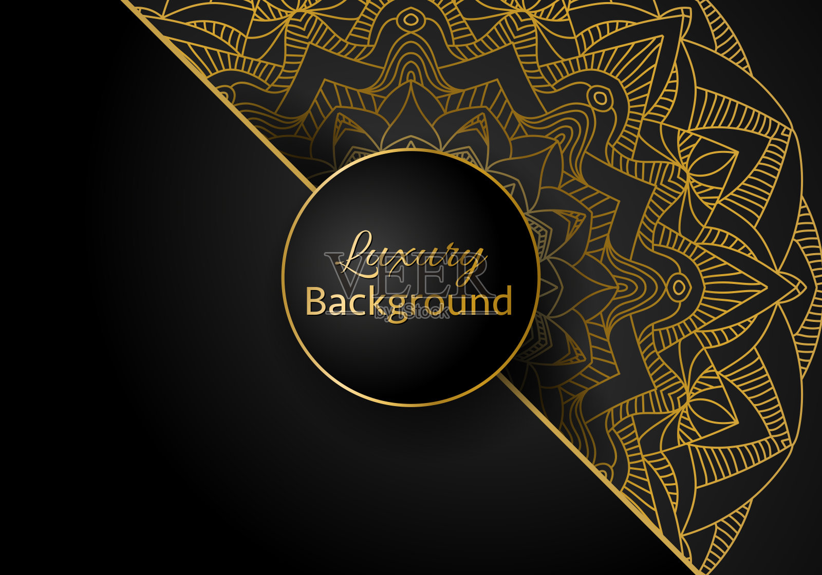 豪华装饰曼陀罗设计背景在黄金颜色矢量。矢量伊斯兰背景插画图片素材