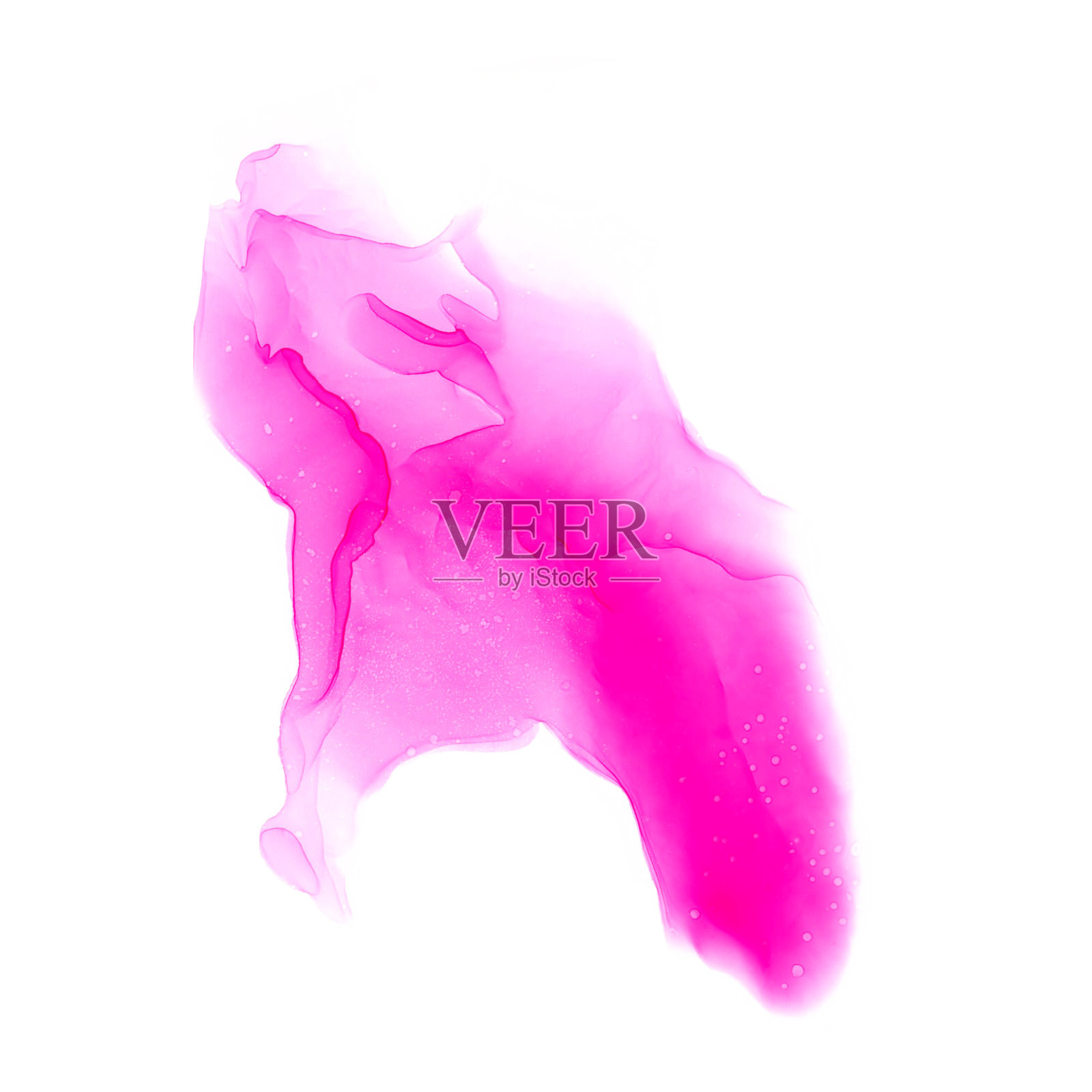 抽象形状的水彩画。白色背景，不同色调的红色和紫色与明亮和黑暗的区域插画图片素材