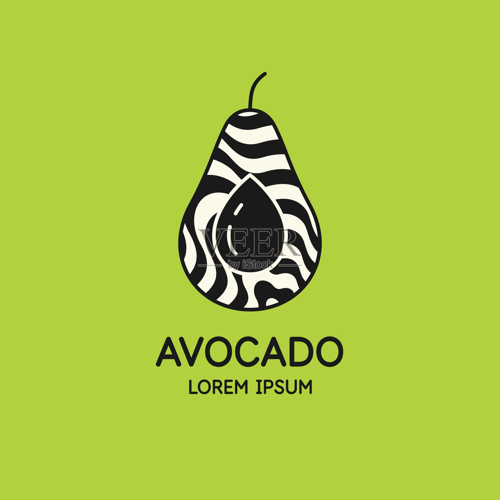 现代风格的牛油果插画图片素材