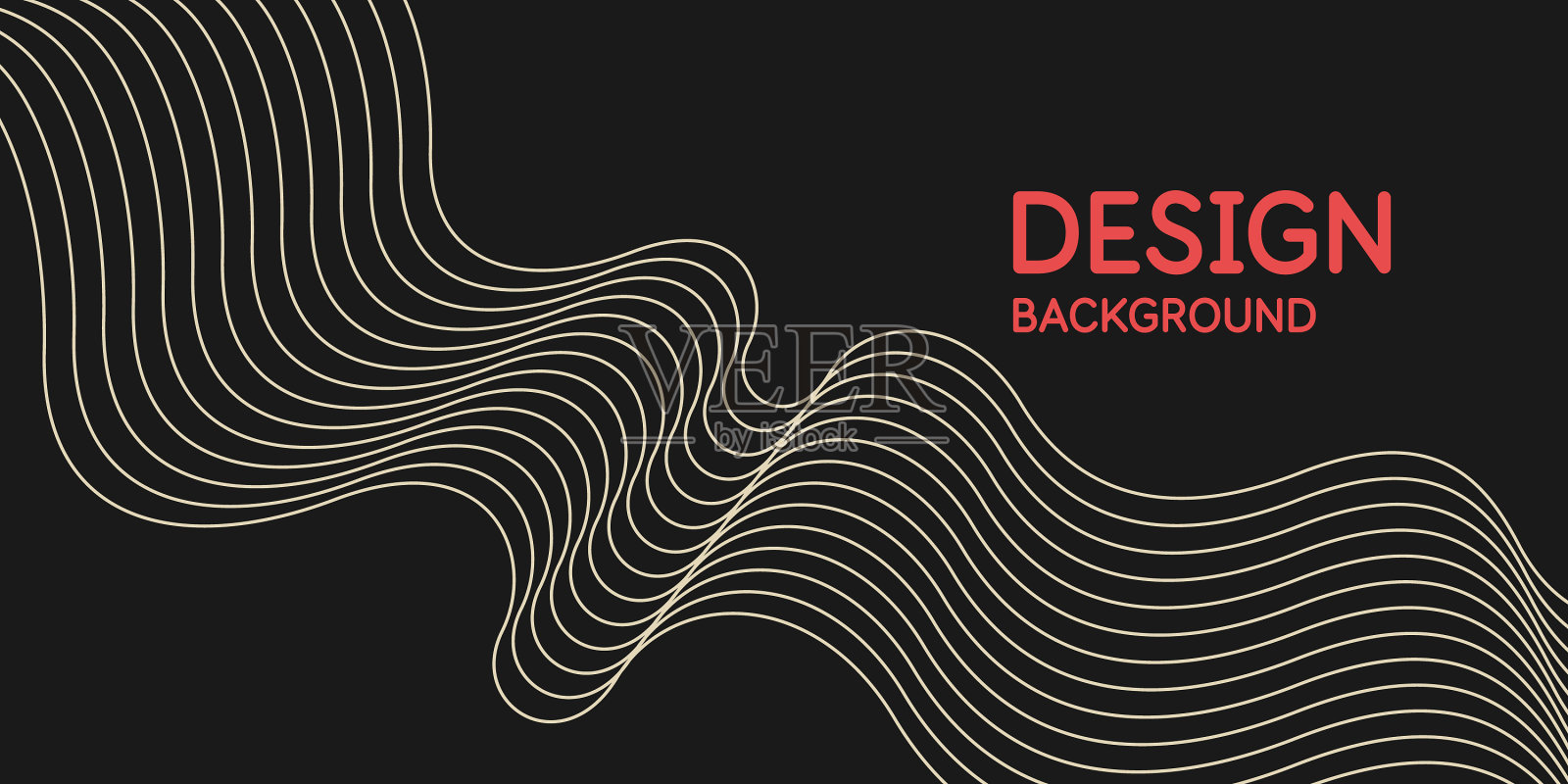 抽象的背景与动态波和插画图片素材