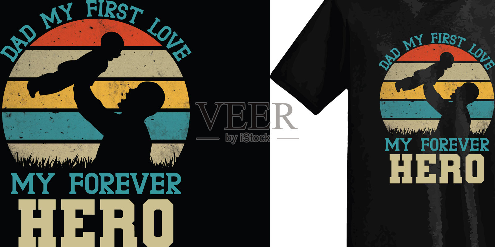 父亲节t恤设计插画图片素材