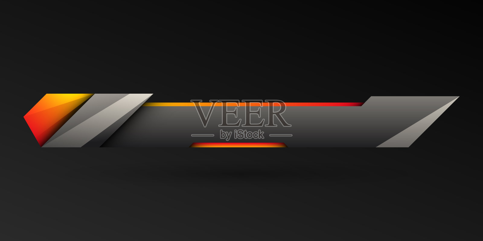 抽象的银色和橙色突发新闻屏幕标题下第三个横幅条模板插画图片素材