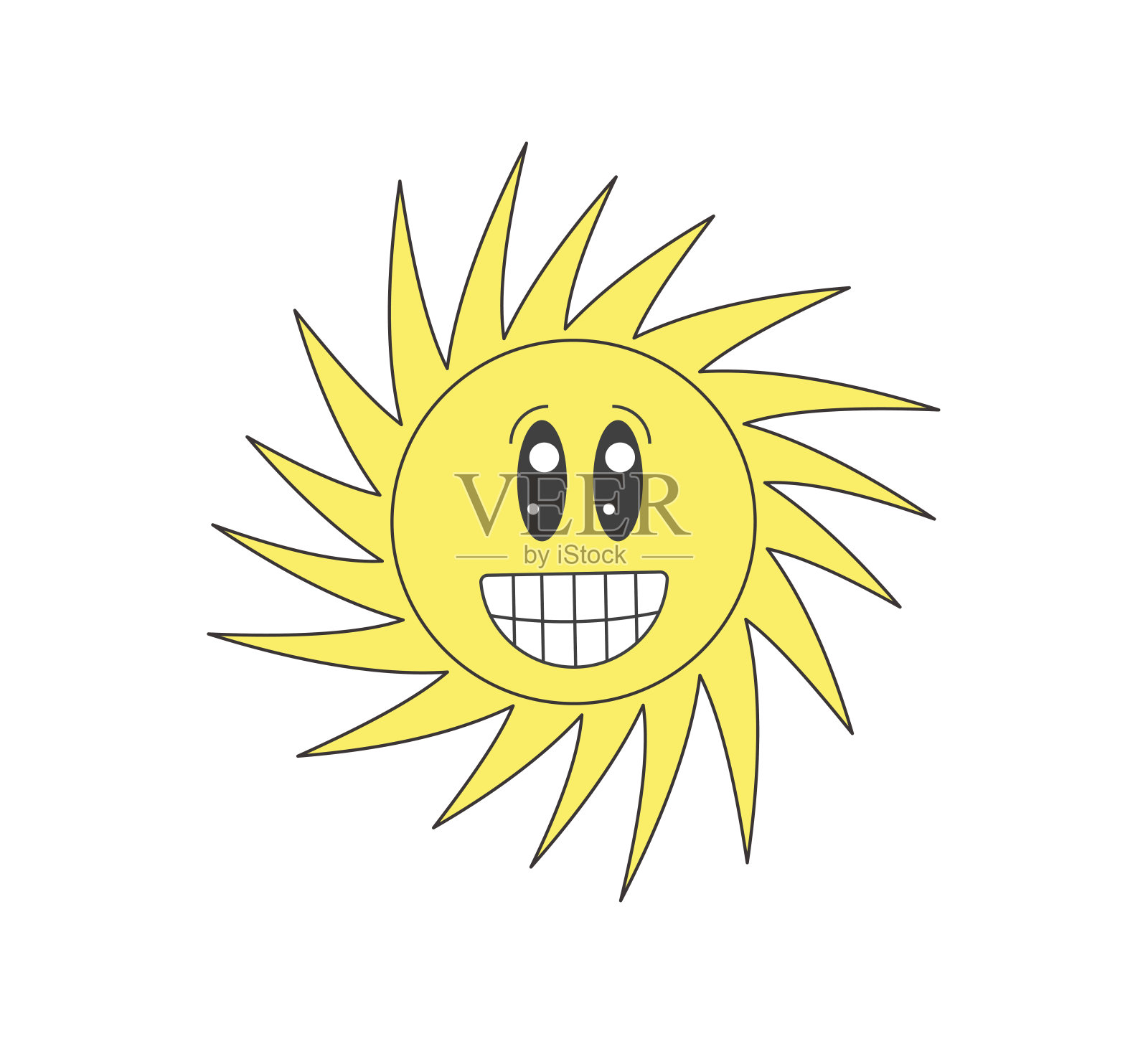 复古groovy扭曲闪亮的太阳疯狂的角色。迷幻嬉皮士又老又有趣的太阳吉祥物。抽象复古嬉皮士笑脸贴纸。时髦的千禧年流行文化微笑阳光潮符号。漏洞百出的打印插画图片素材