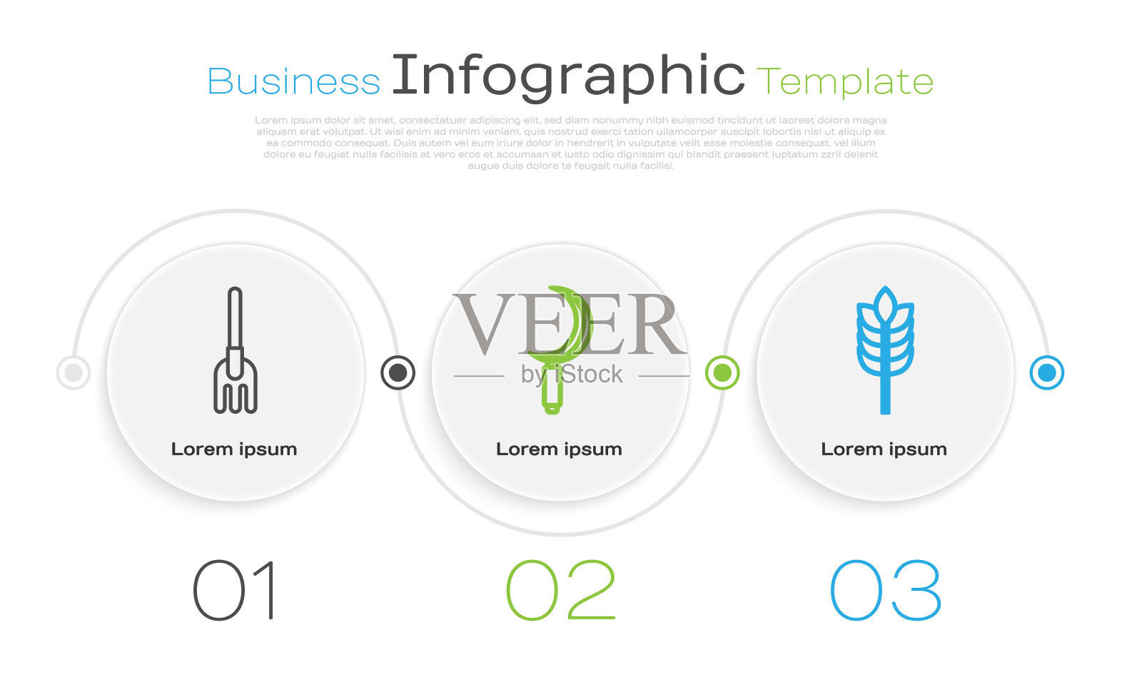 设置线花园耙，镰刀和谷物与水稻，小麦，玉米，燕麦，黑麦。业务信息图表模板。向量设计模板素材
