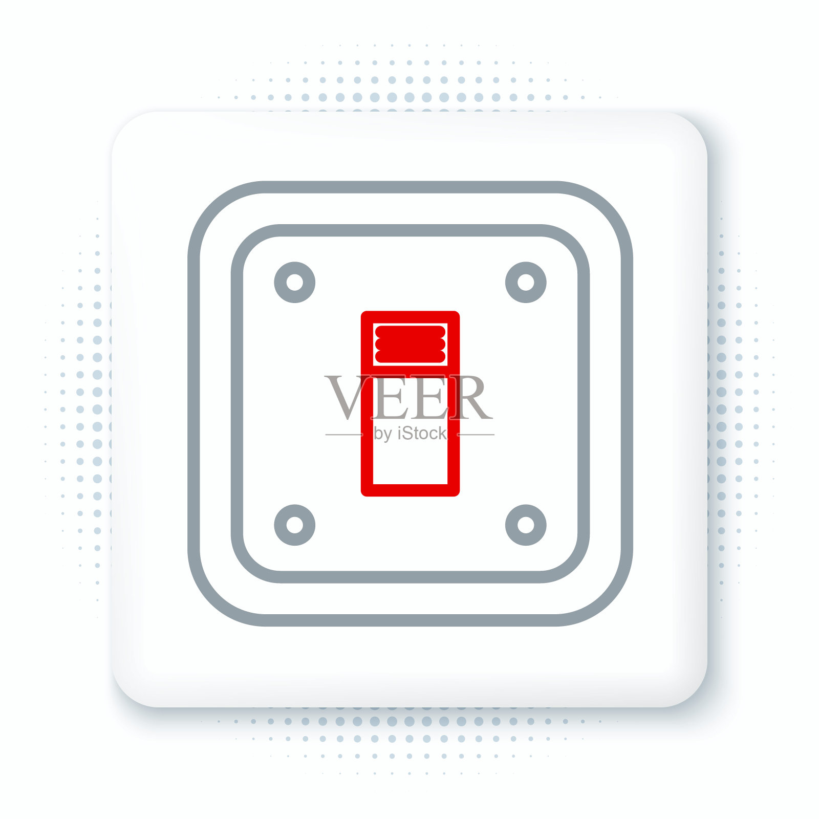 线路电灯开关图标隔离在白色背景上。打开和关闭图标。调光开关标志。节能理念。色彩缤纷的轮廓概念。向量插画图片素材