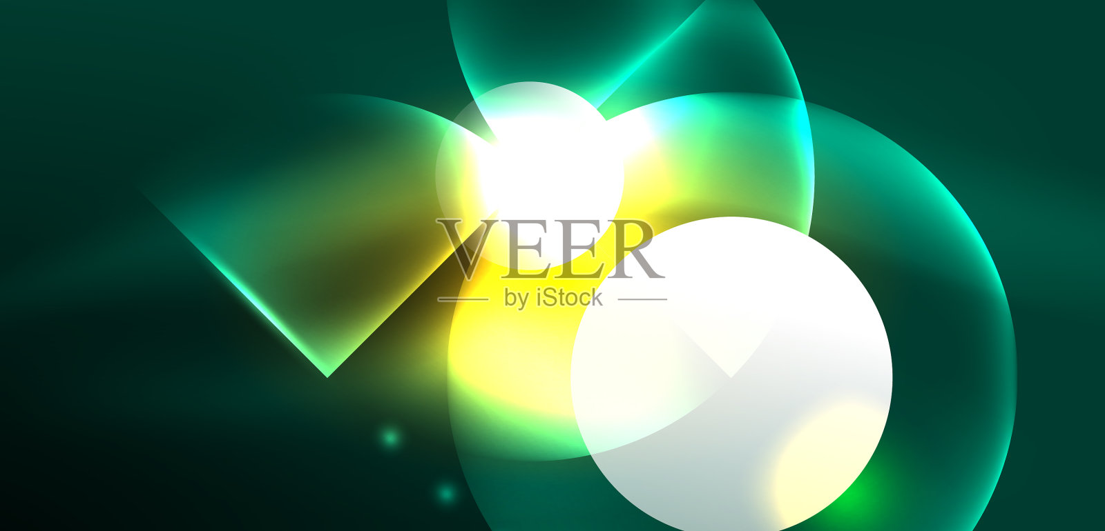 抽象背景闪亮发光的霓虹色圆插画图片素材