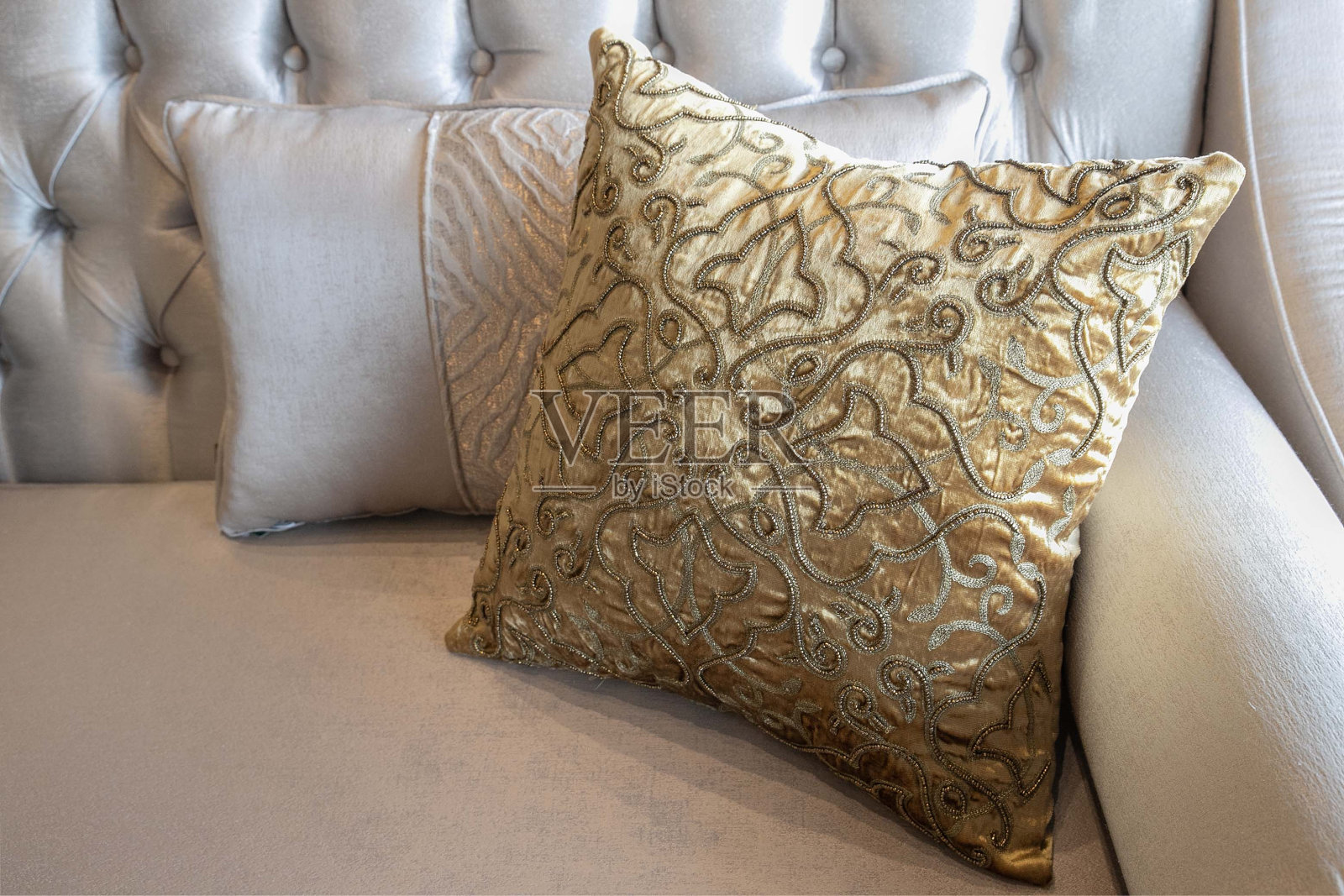 沙发和枕头照片摄影图片