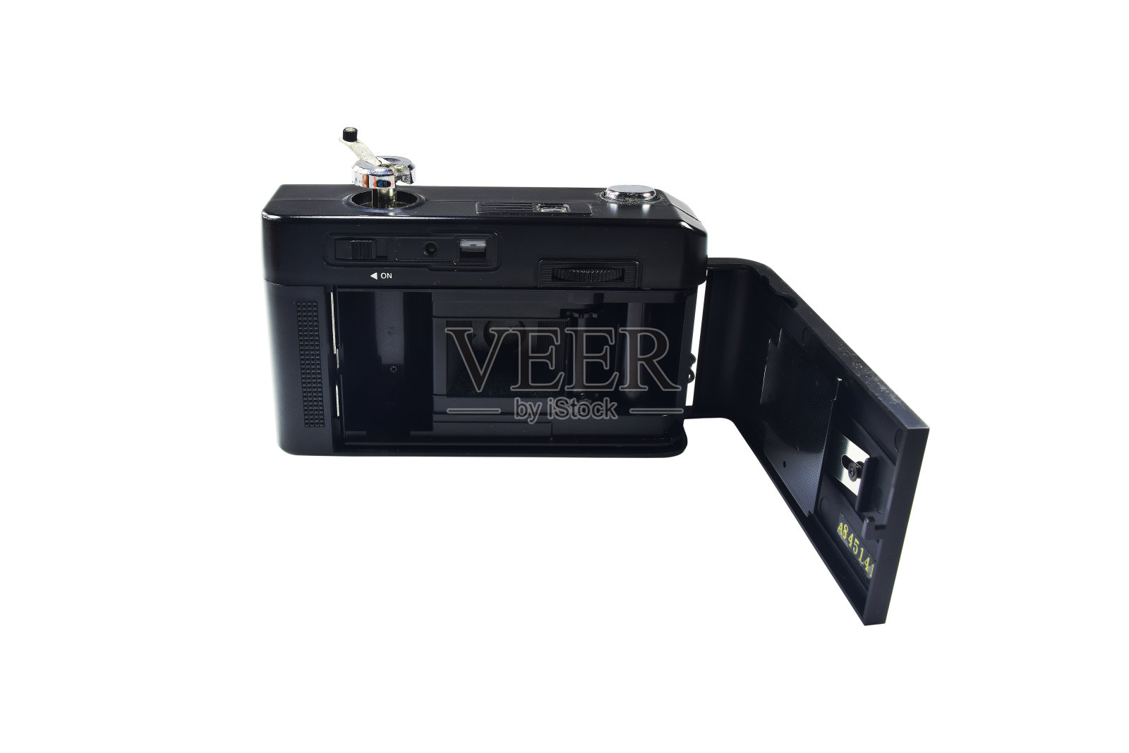 老式胶片的特写，相机内部F5.6 34mm。孤立在白色背景上。834照片摄影图片